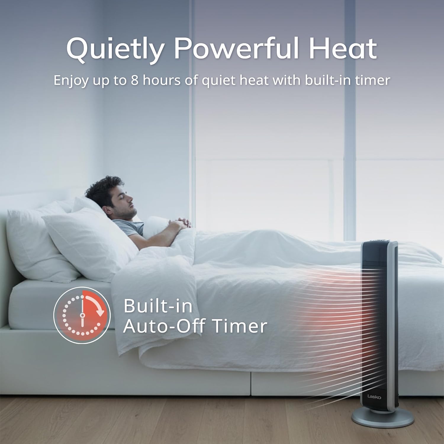 Lasko Oscillating Digital Ceramic Tower Space Heater - 29” - 5586 - Black | Built-In Handle, For Large Rooms, Cool Touch Housing, Overheat Protection Adjustable Thermostat, Timer, Remote, 1500W