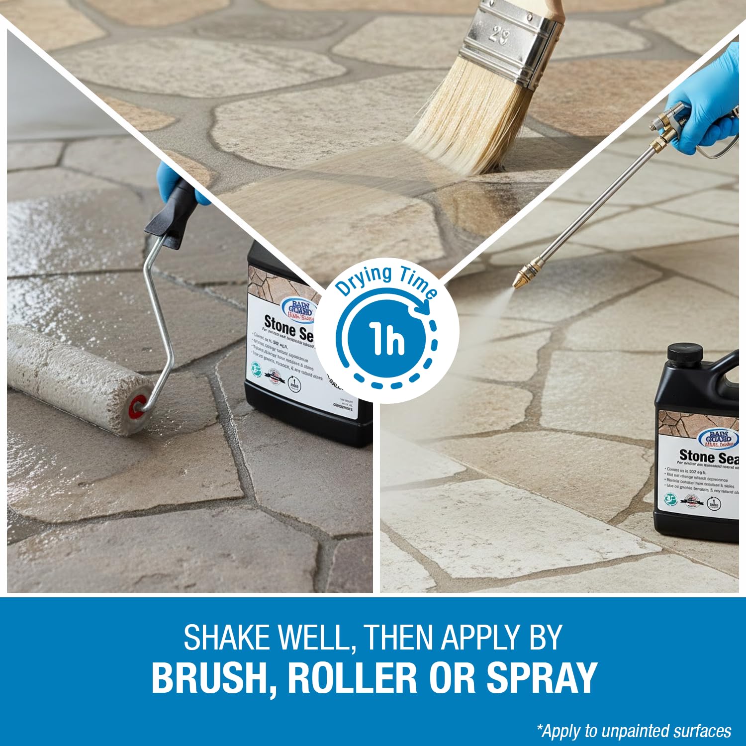 Rainguard Water Sealers Stone Sealer, Penetrating Protection Against Moisture Damage and Stains, for All Stone Surfaces, Silane/Siloxane Waterproofer, Natural Finish, Ready to Use, 5 Gallons | Silane Siloxane Waterproofer, Protects Against Moisture Damag…