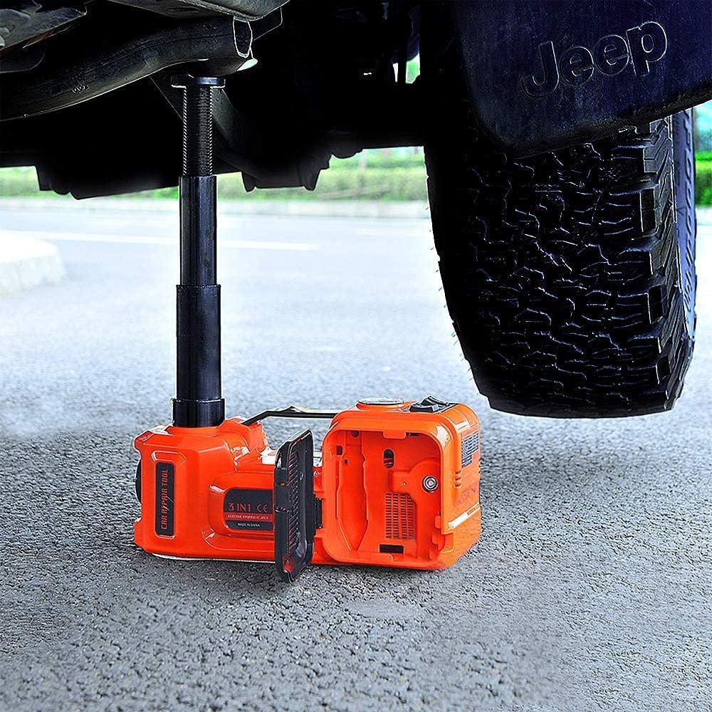 E-HEELP Electric Car Jack Kit 5 Ton 12V with Impact Wrench, 6.1-17.7 in
