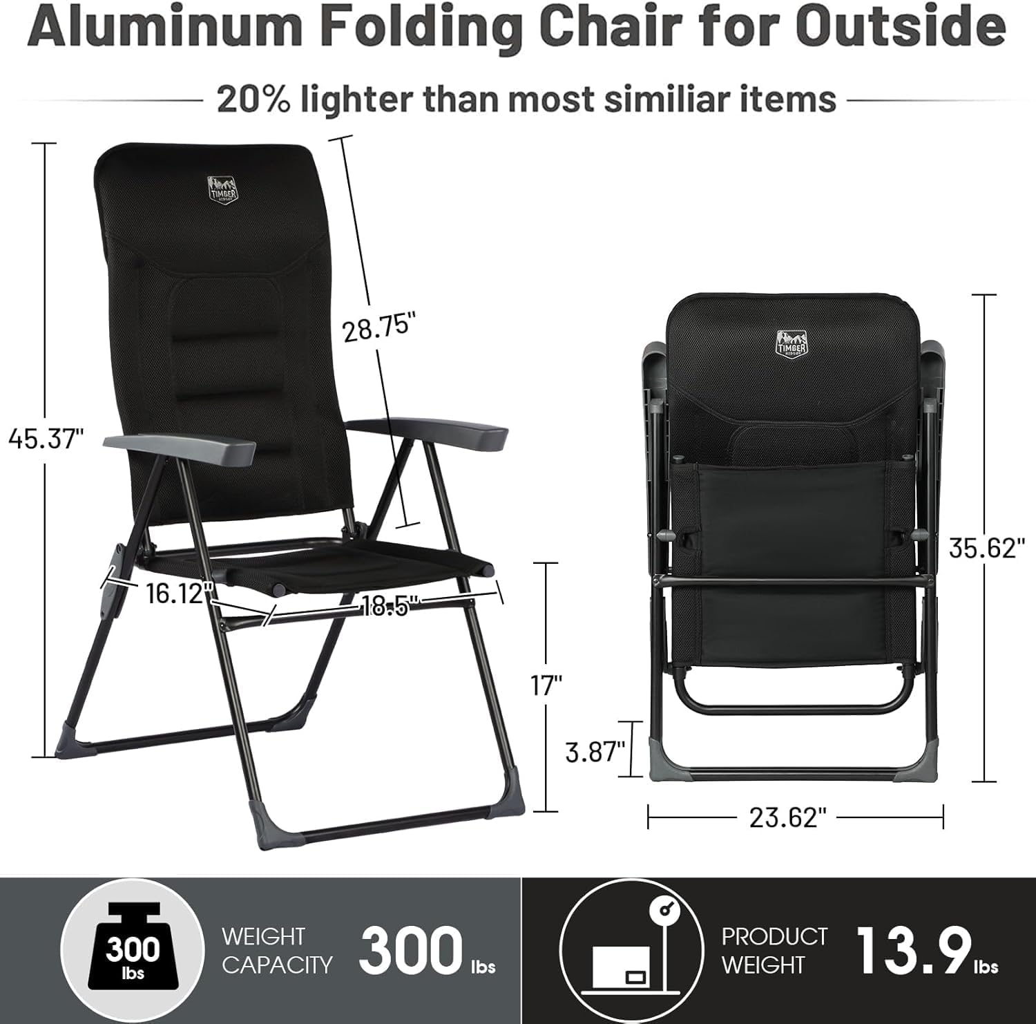 TIMBER RIDGE Zero Gravity Chairs, Folding Recliner Chair Padded with Cup Holder and Headrest