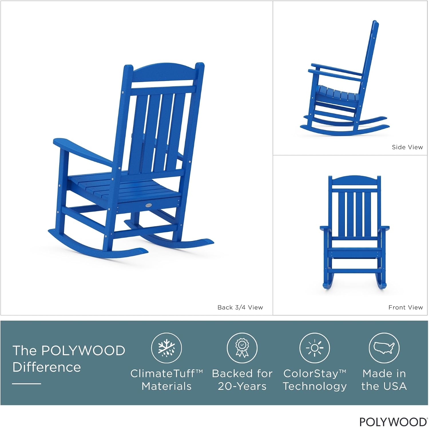 POLYWOOD Presidential Rocking Chair in White