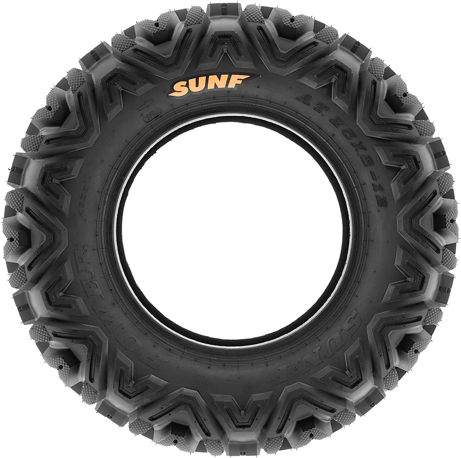 SunF ATV Tires 25x10-12 UTV Tire 25x10x12 All Terrain Off-Road Mud Tires, 6 Ply Tubeless