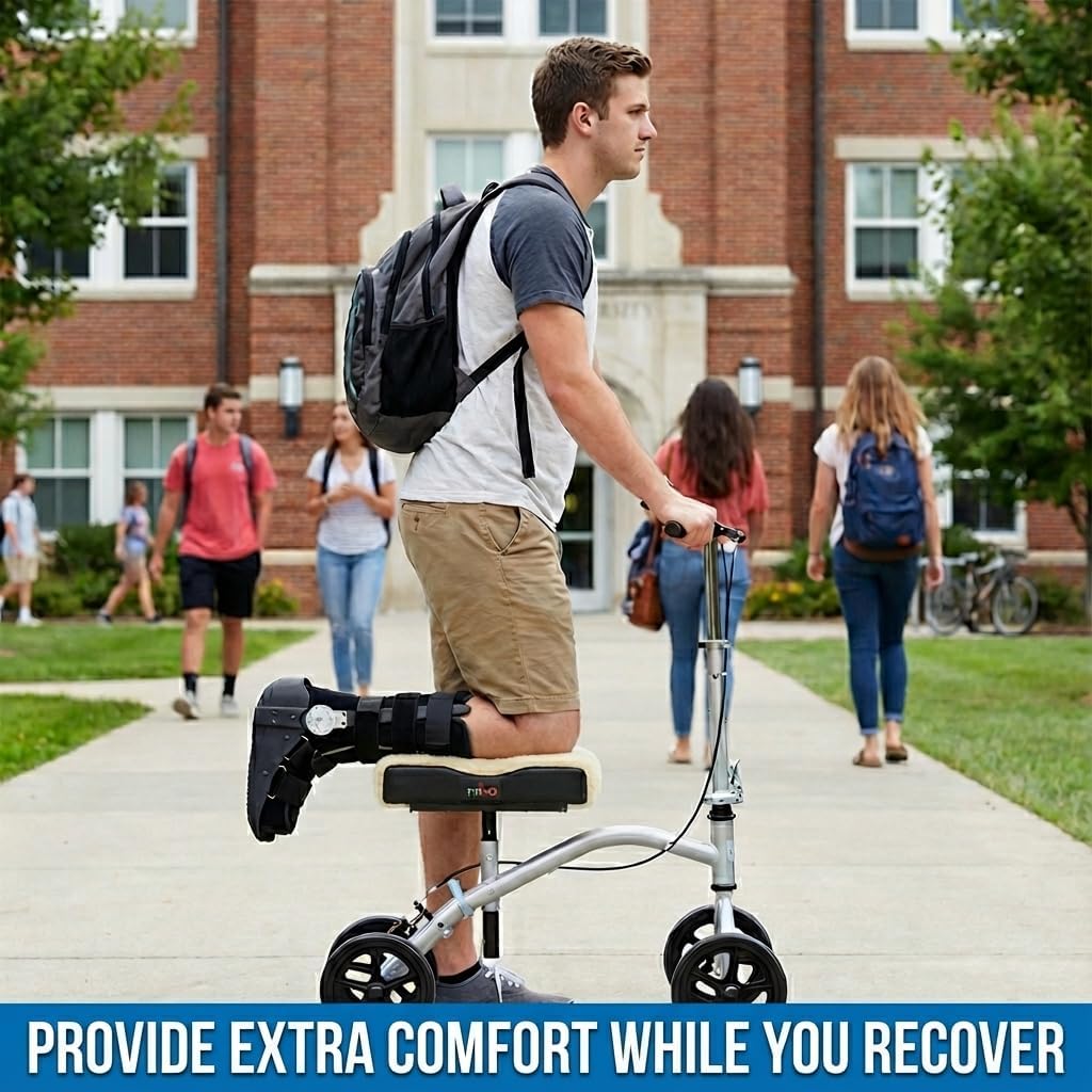 NOVA Universal Knee Scooter Platform Cover, Fleece Faux Sheepskin Cover, Easy to Fit and Washable