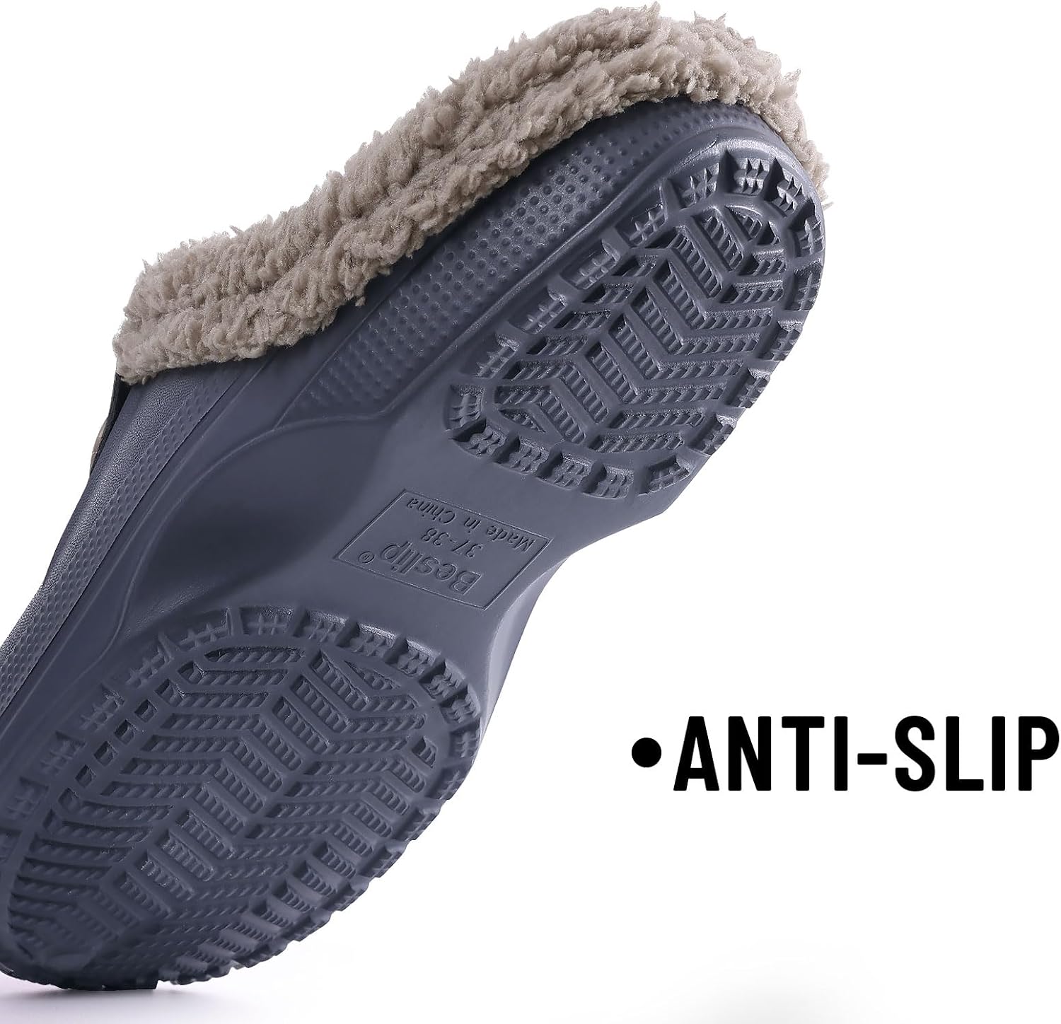 Beslip Fur Lined Clogs for Women & Men Fuzzy Slippers with Memory Foam