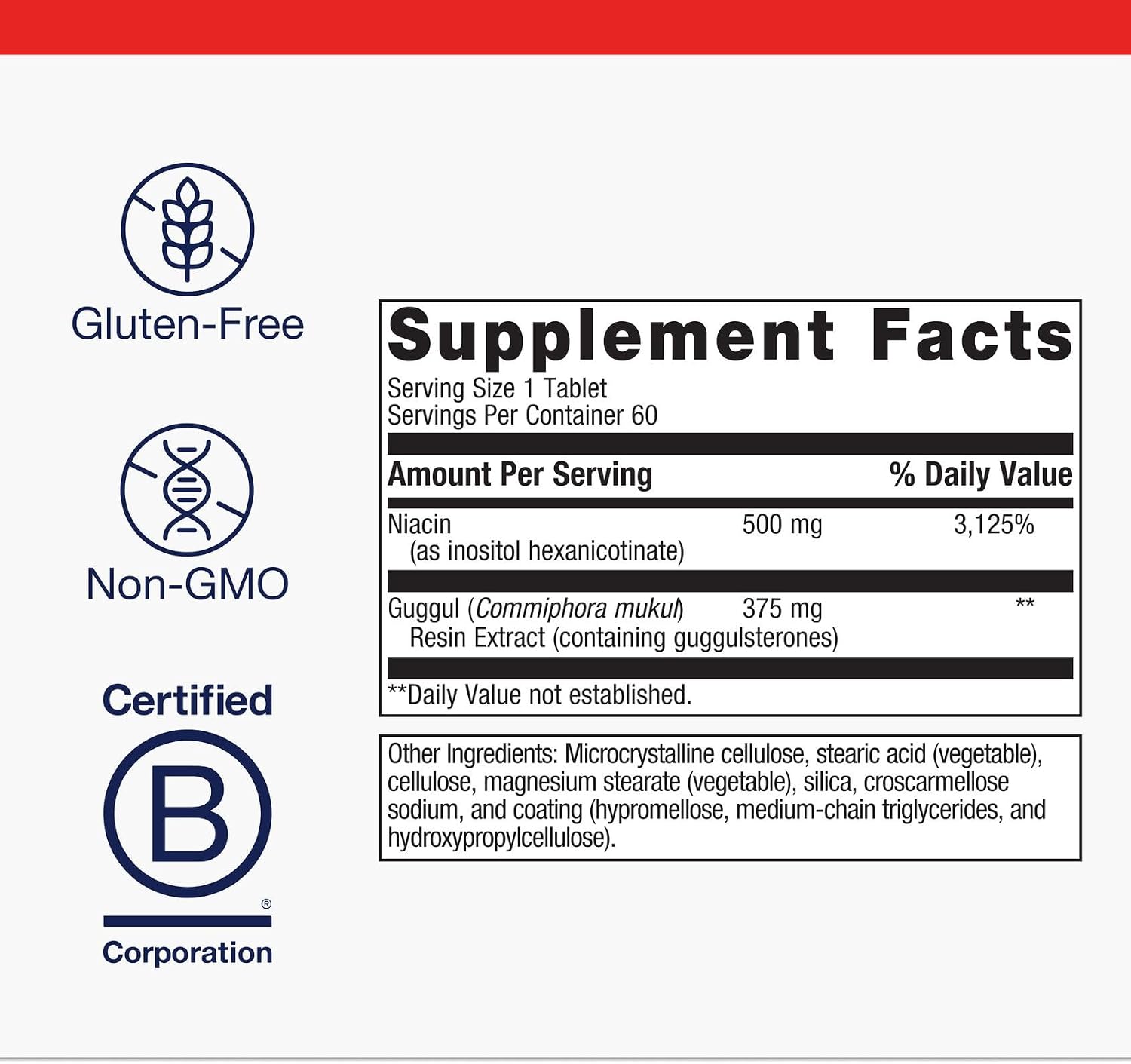 Metagenics Lipotain - Non-Flush Niacin & Guggul Extract - Supports Healthy Blood Lipids & Cholesterol Balance* - Inositol Hexanicotinate Tablets for