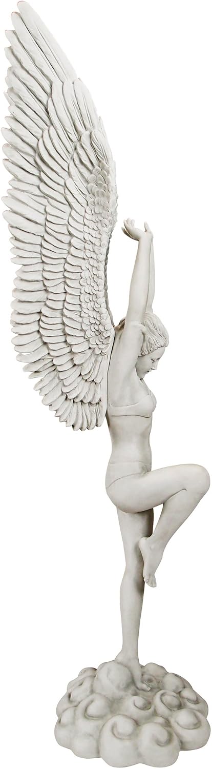Design Toscano Remembrance and Redemption Angel Religious Indoor/Outdoor Garden Statue, From Base to Top of the Wings Nearly 3 feet tall! Tall, Cast Stone Resin, Antique Stone Finish