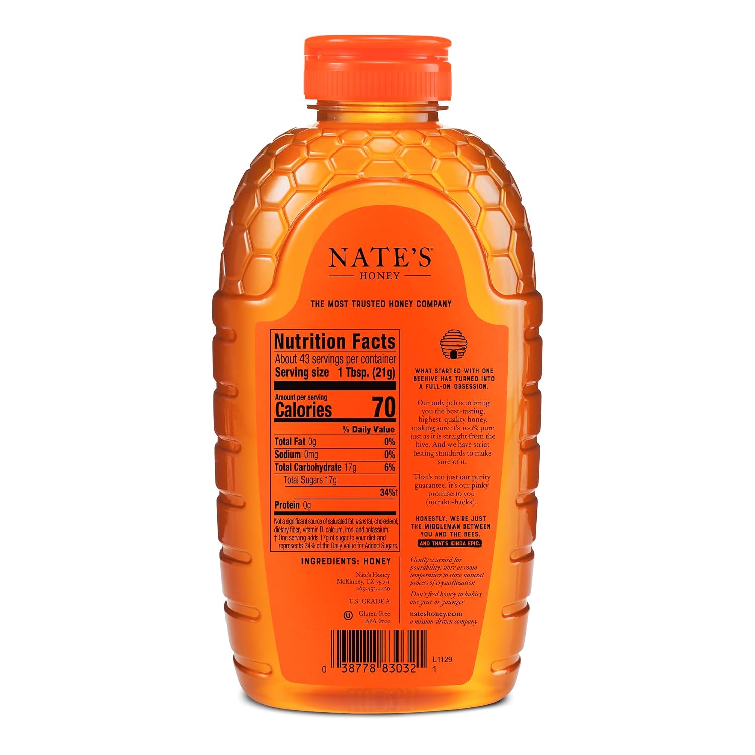 Nate's Honey - 32oz. Squeeze Bottle