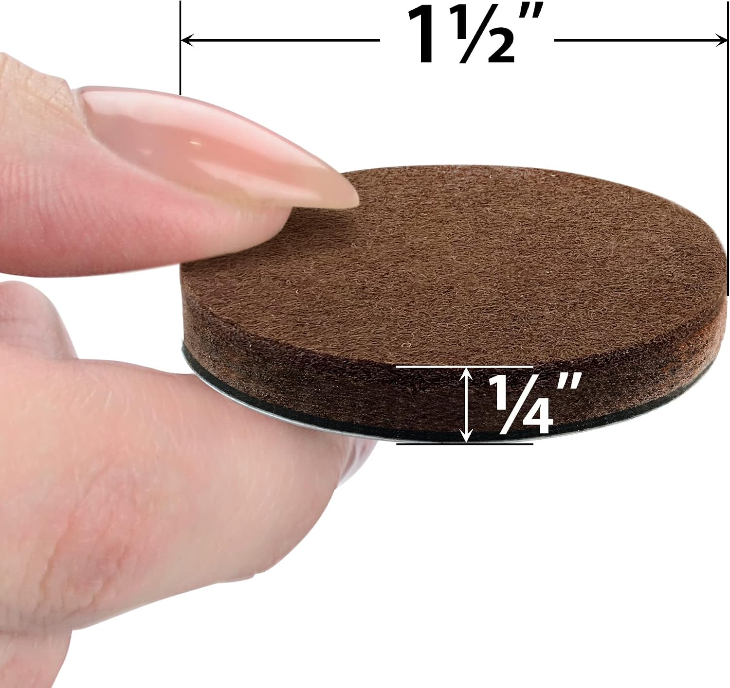 16 Heavy-Duty Felt Furniture Pads 2” 1/4” Thick X-Protector Round Felt Pads | for Furniture Feet - The Best Felt Floor Protectors for Furniture to Prevent Scratches. Protect Your Hard Floor! (Brown)