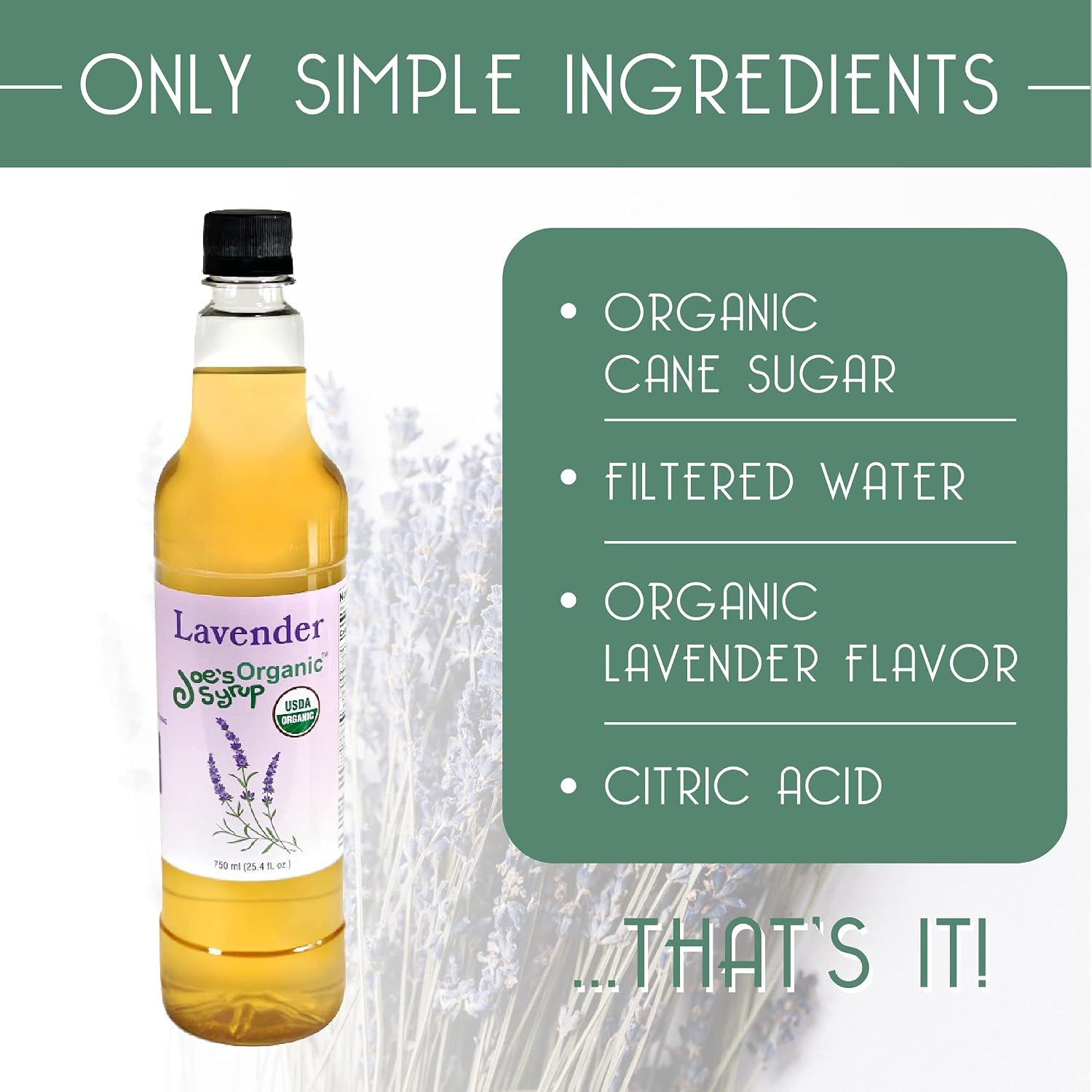 Joe’s Syrup Organic Flavored Syrup, Organic Strawberry, 750 ml | Vegan, gluten-free, Non-GMO, no HFCS; for cocktails & desserts