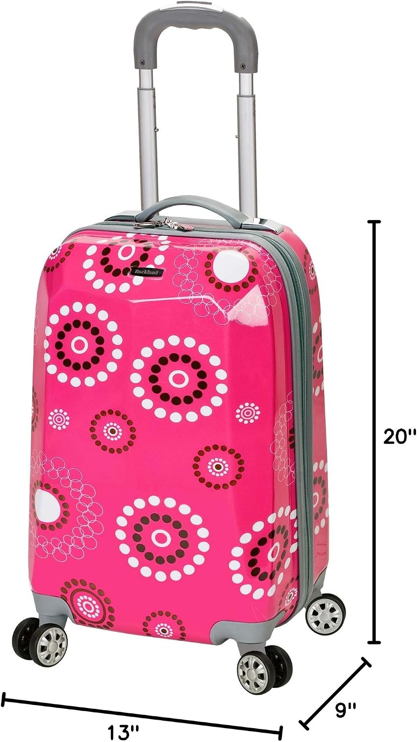 Rockland Vision Hardside 3 Piece Spinner Wheel Luggage Set, (20"/24"/28"), Love