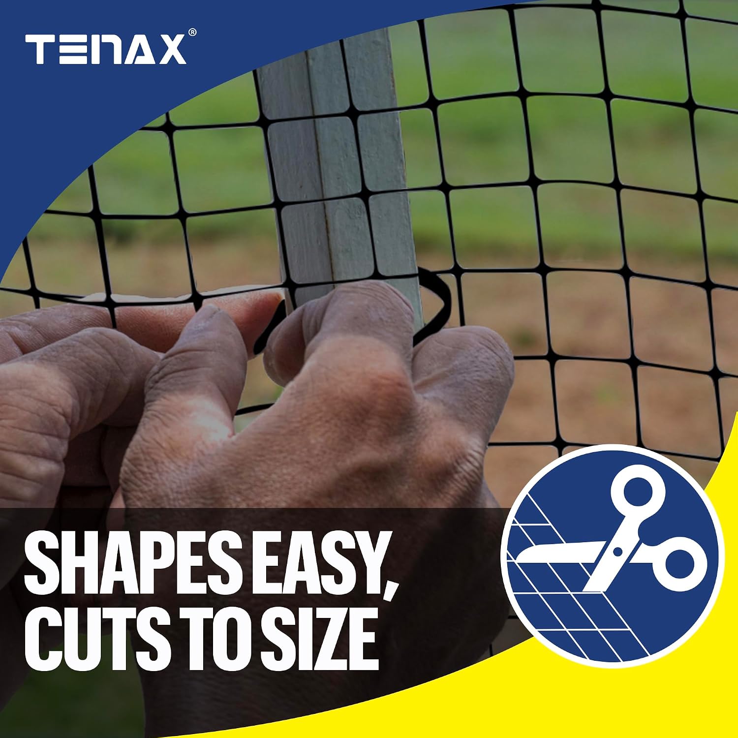 Tenax Multi-Purpose Net - Black Plastic Netting, Versatile Garden Fence - 3' x 50' - Polypropylene