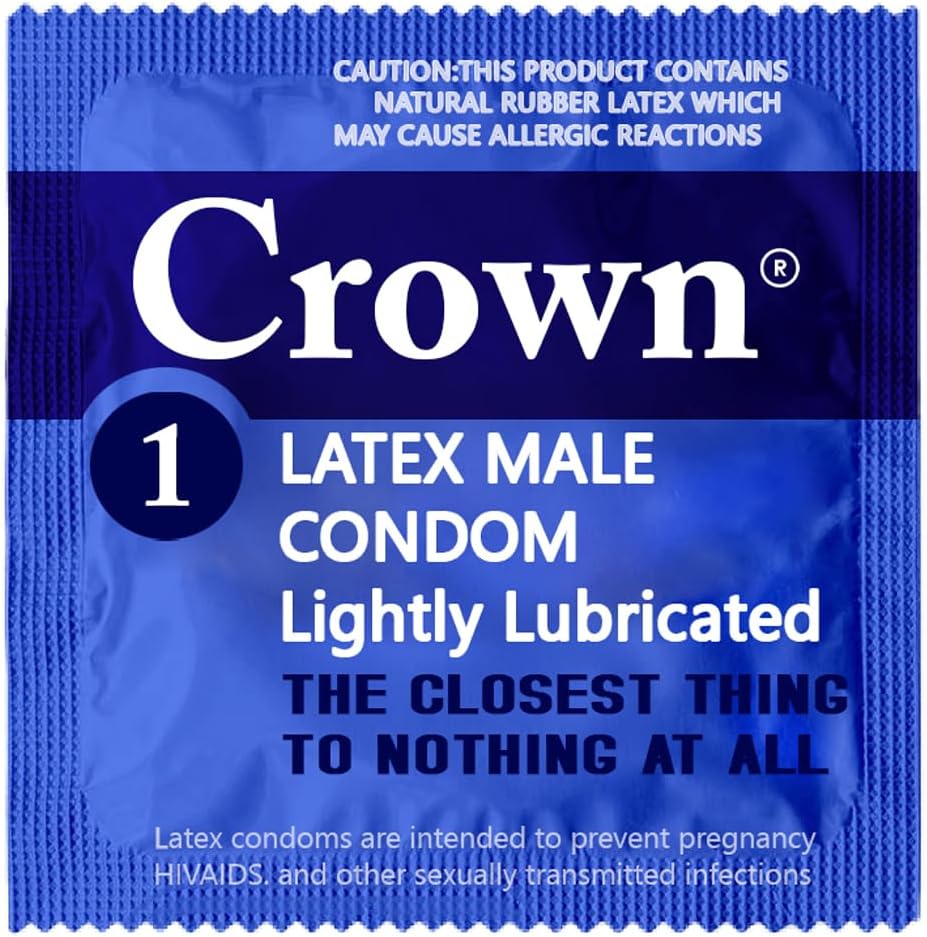 Crown Condoms, 50 Count | Lubricated, Latex, Silkier, Thinner and Stronger