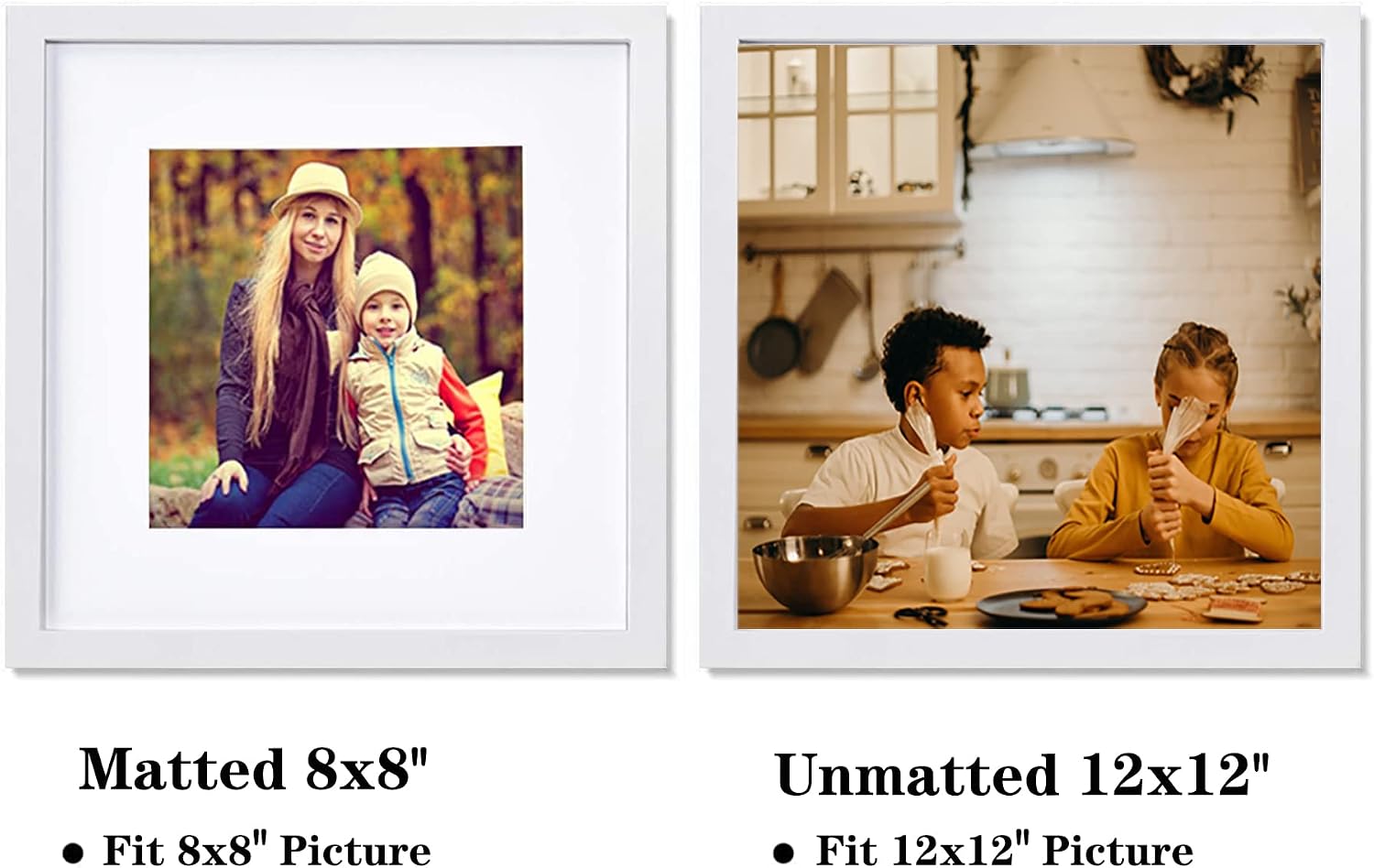 pojah 12x12 Black Picture Frame Set of 4,Wall Frames,HD Plexiglass