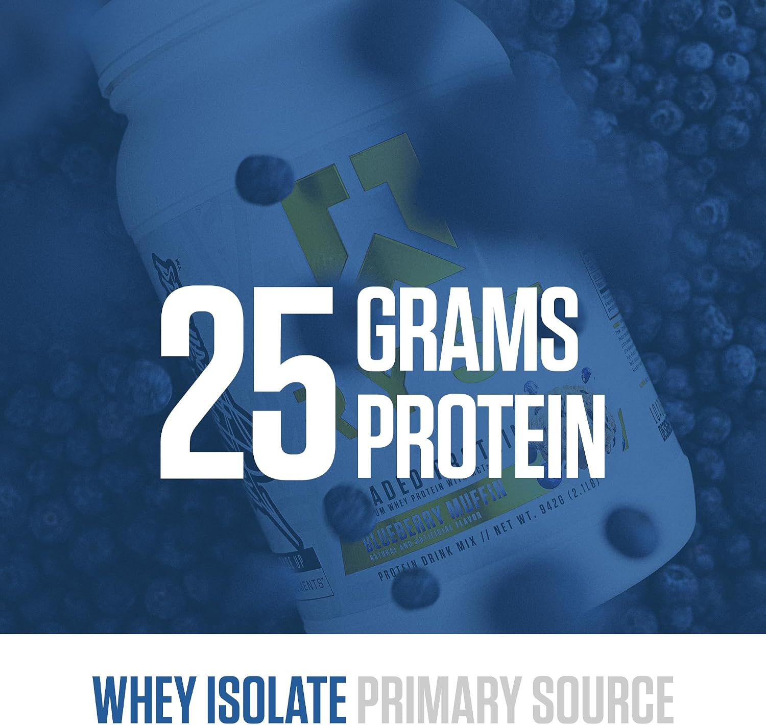 RYSE Loaded Protein Powder - Peanut Butter Cup - 25g Whey Protein Isolate & Concentrate with Prebiotic Fiber & MCTs - Low Carb, Low Sugar