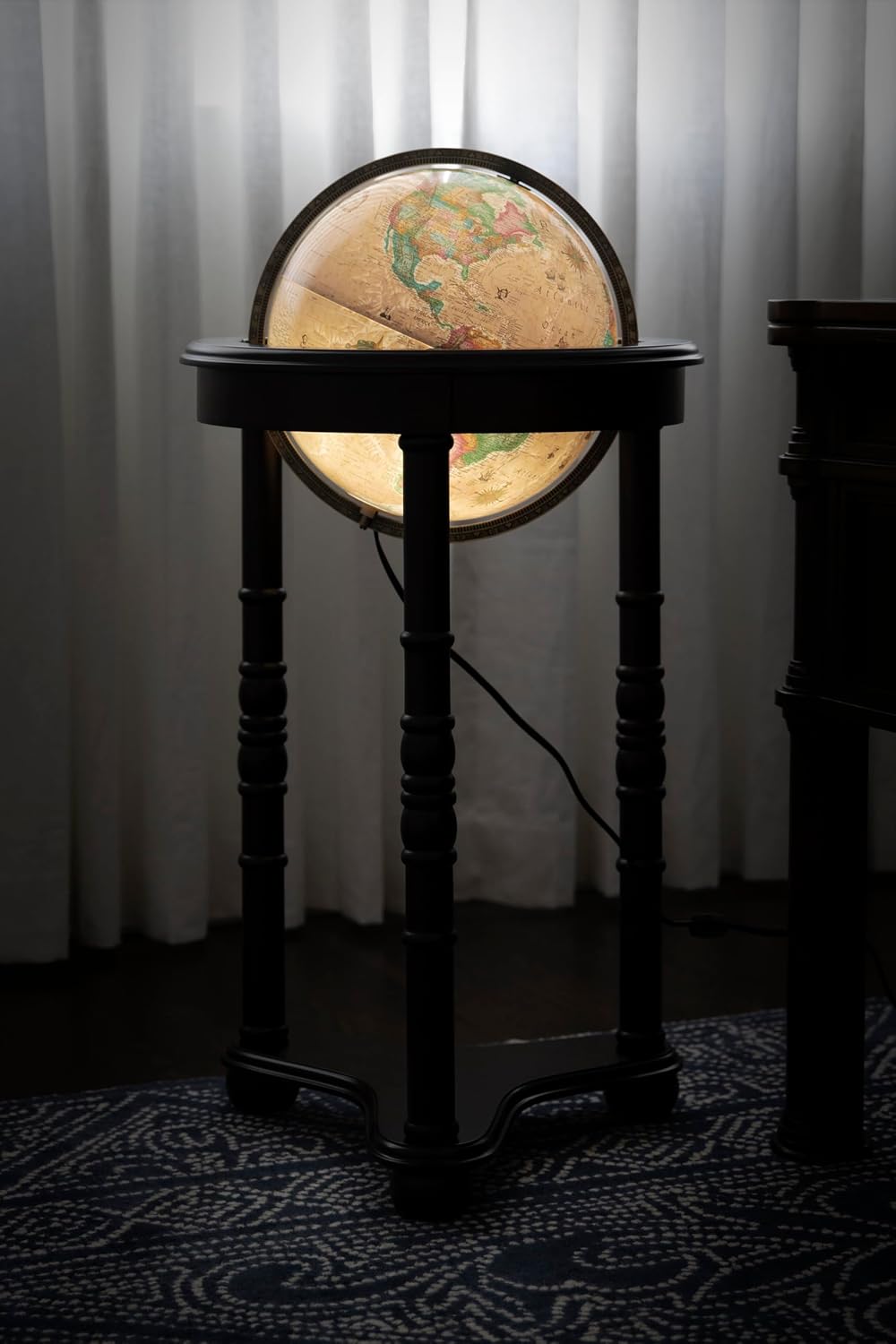 Replogle Lancaster—Bronze Metallic, Dark Cherry Wood Finish, Floor Model Globe