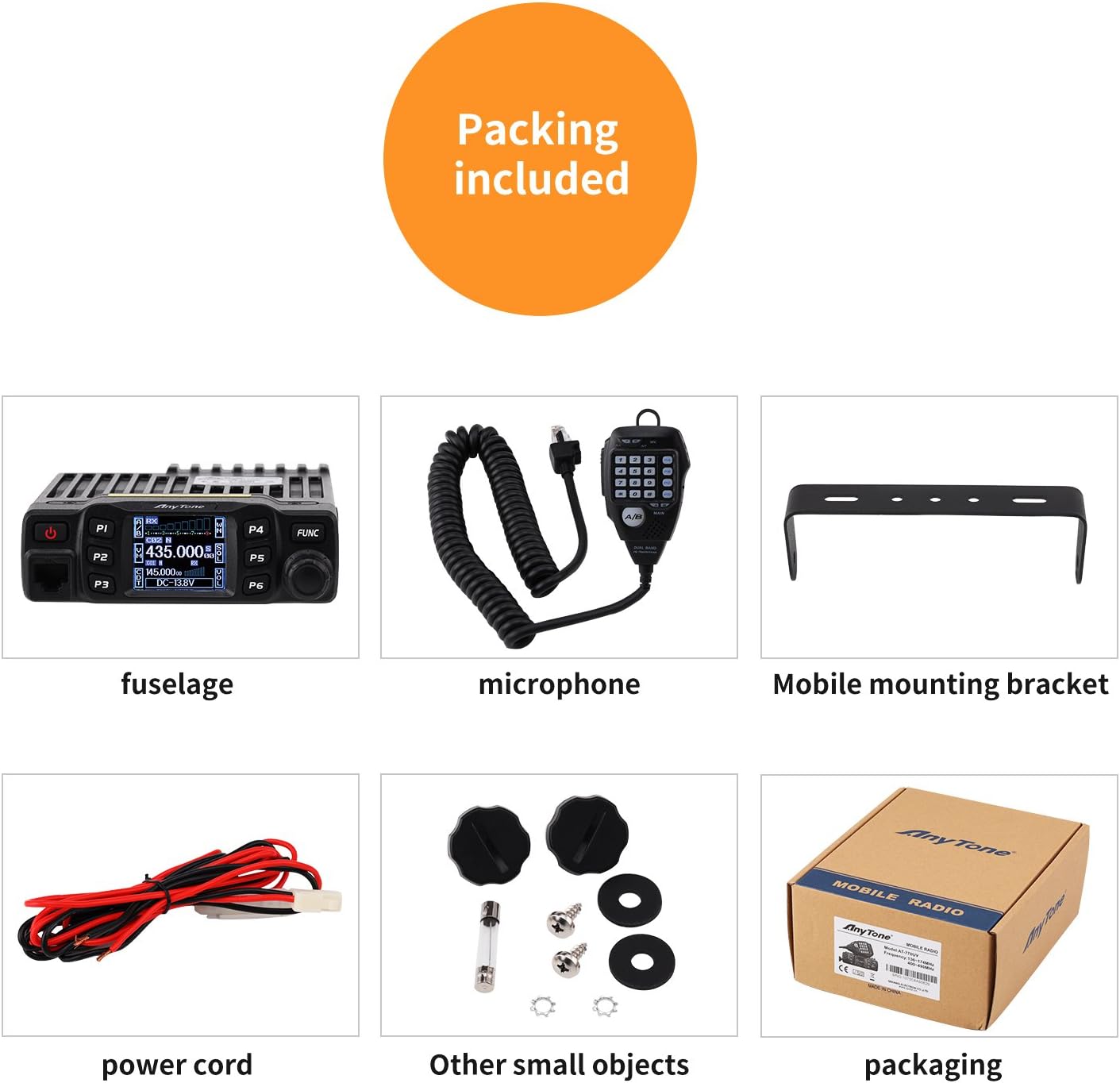 AnyTone AT-778UV Dual Band Transceiver Mobile Radio VHF/Uhf Two Way Radio