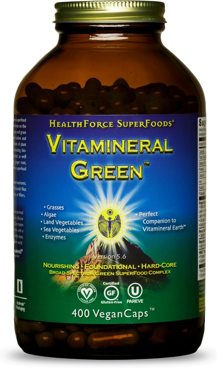 HEALTHFORCE SUPERFOODS Vitamineral Green - Mineral Supplement for Immune & Thyroid Support - Green Powder Supplement with Ingredients from the Land - Gluten-Free & Vegan - 150 Grams