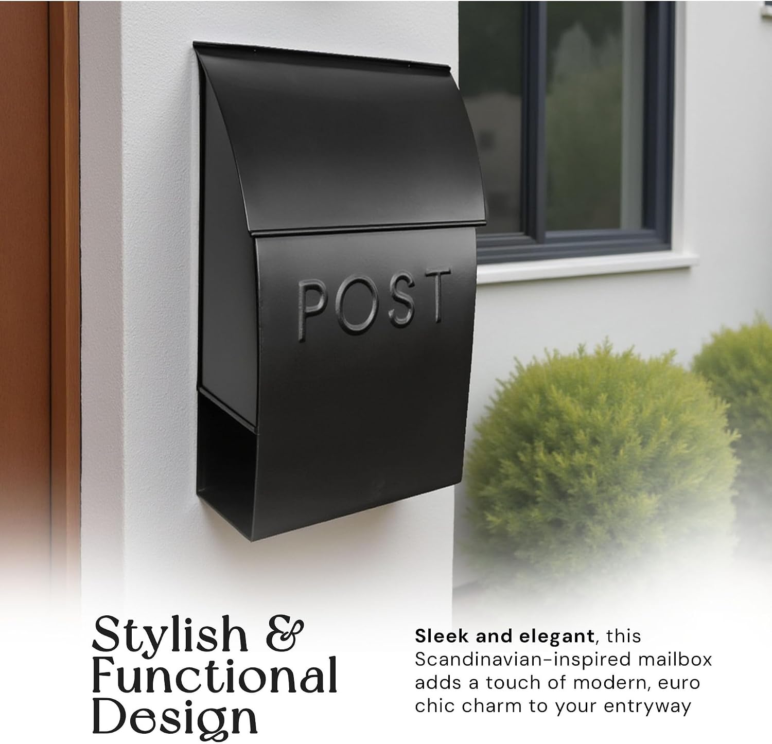 NACH Mailboxes for Outside Wall Mount, 15 x 10 x 4 inches, Red Wall Mounted Mailbox and Newspaper Holder, Waterproof Mailbox for Door - The Milano Mailbox
