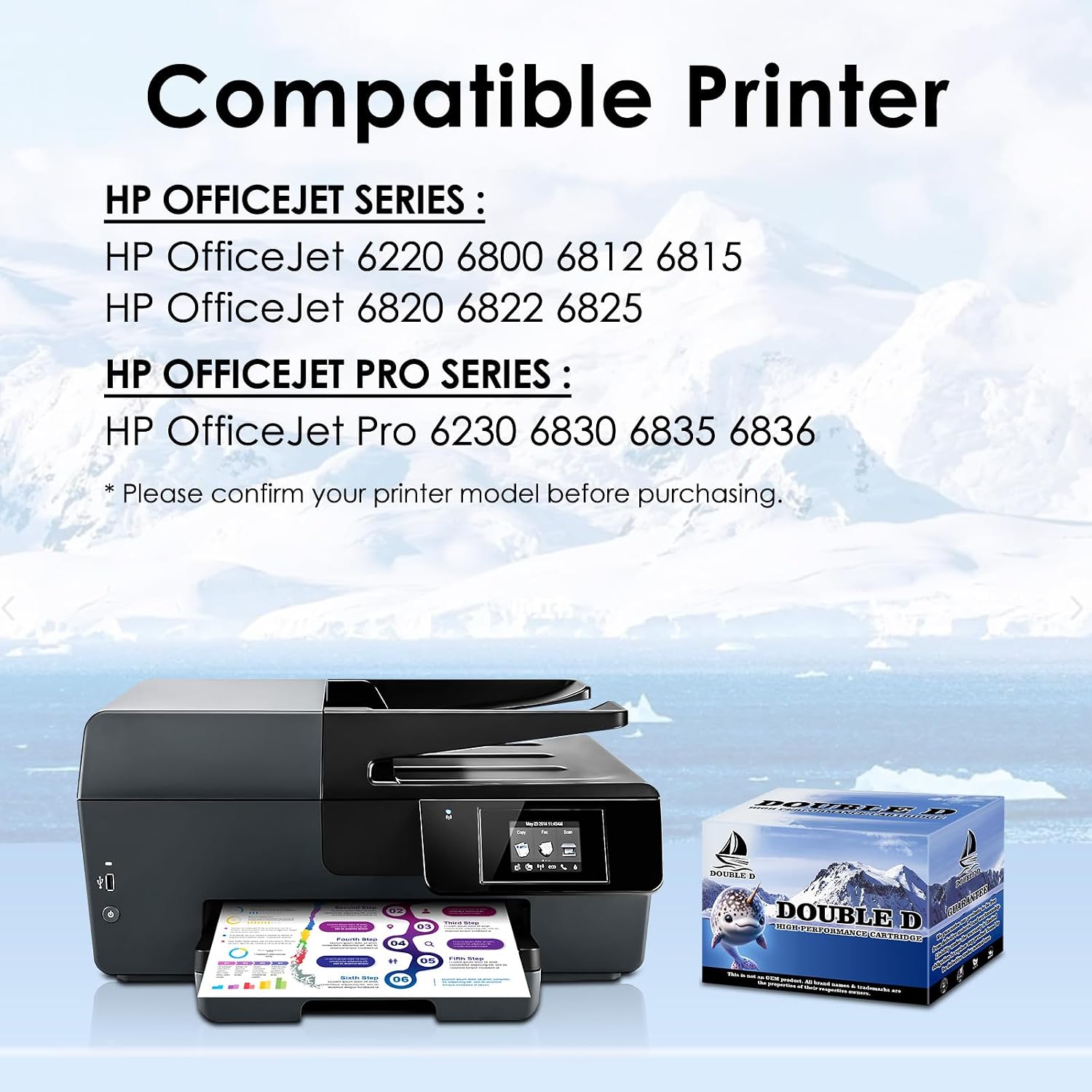 DOUBLE D 934 and 935 Ink Cartridges Compatible Replacement for HP 934XL 935XL High Yield for HP Officejet Pro 6830 6230 6835 6812 6815 6820 6220