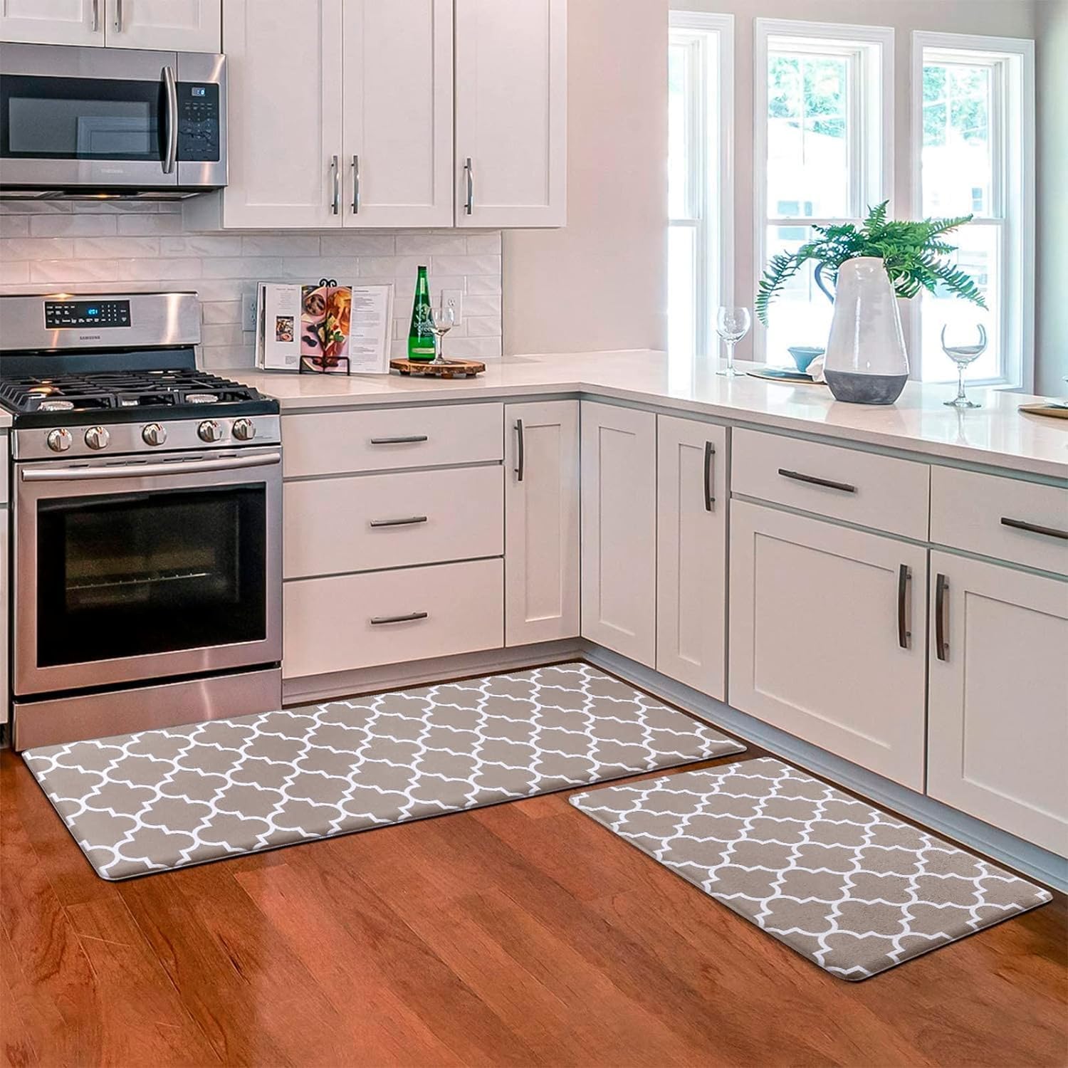 KMAT Kitchen Mat Set of 2,Cushioned Anti-Fatigue Kitchen Mats for Floor