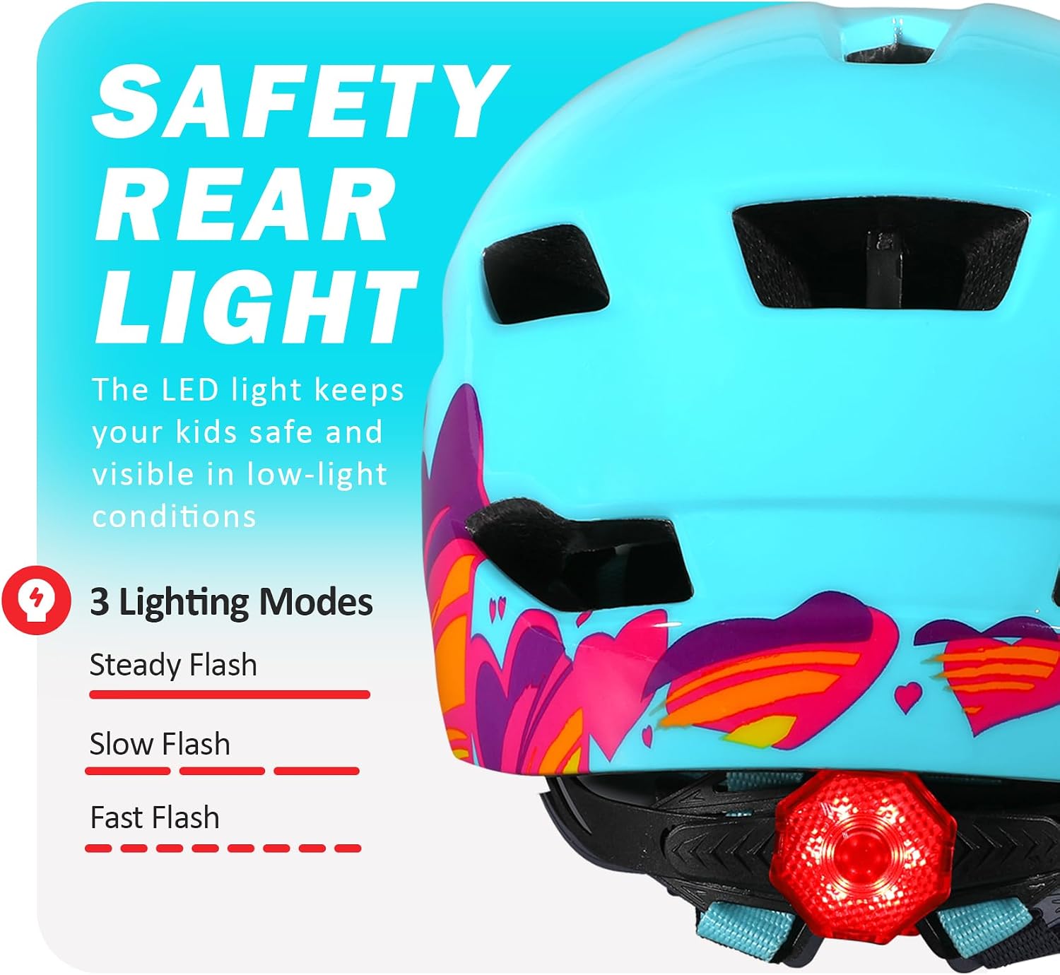 Kids Bike Helmet, Toddler Youth Helmet for Boys Girls, Ages 3-5, 5-8, 8-14