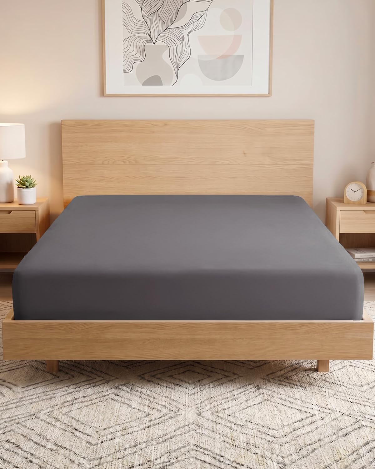 Fitted Hospital Bed Sheet - Hospital Bed Sheets for Home Use - Dark Grey | Ultra-Soft Brushed Microfiber Bedding with 16 Inch Deep Pockets, Extra Long 36 x 84 Fit, Breathable, Cooling and Wrinkle Free