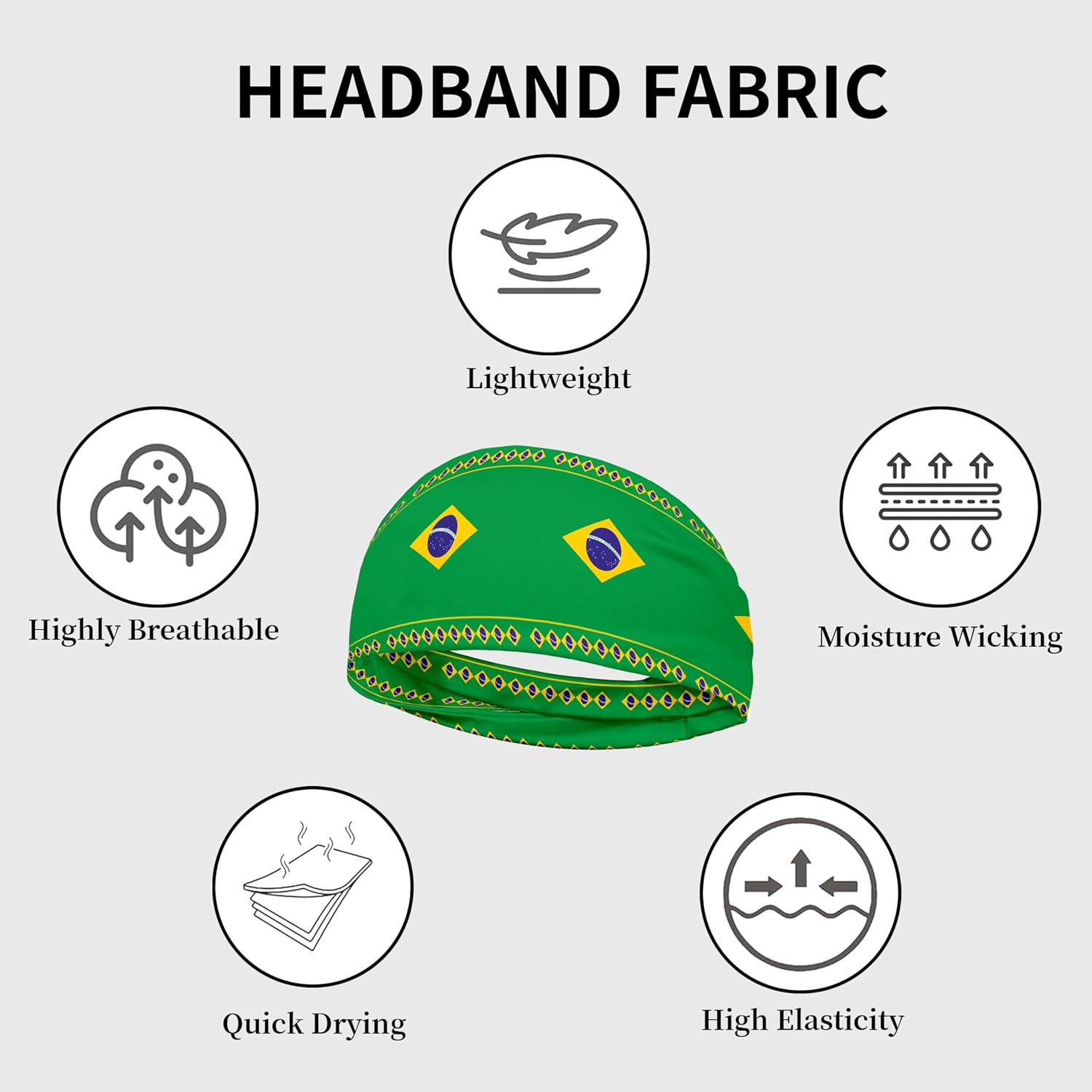 Sports Headband for Women Men,Flag Pattern Workout Head Band,Sweat Bands,Women Running Cycling Yoga Fitness,WorkoutSports Gift