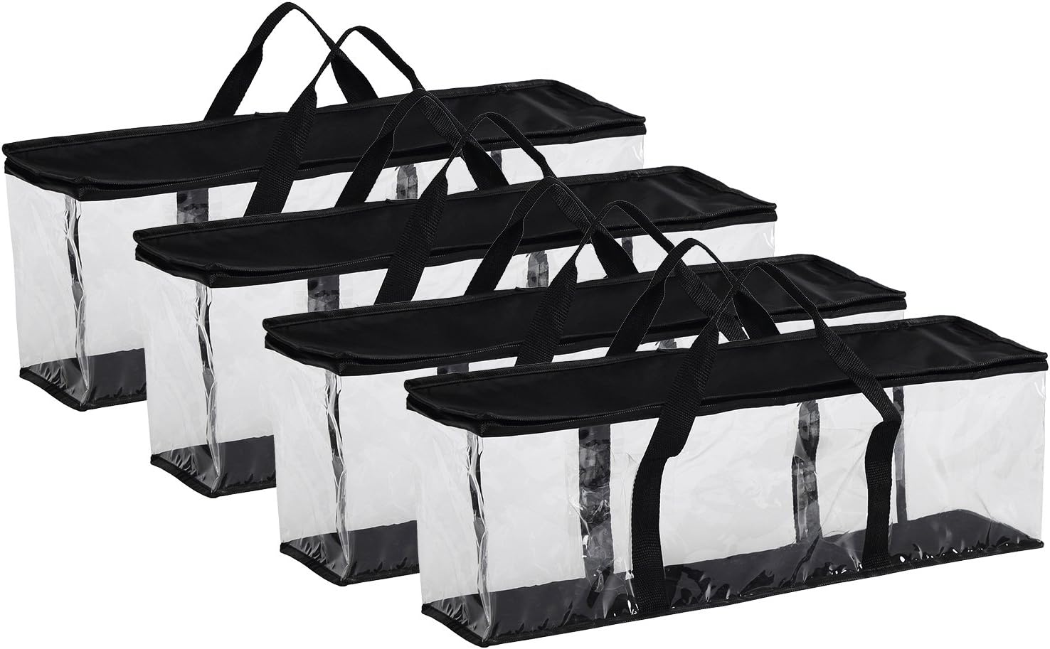 Fasmov Set of 4 DVD Storage Bags Hold up to 160 DVDs (40 Each Bag), Water Resistant DVD Holder Case with Handles