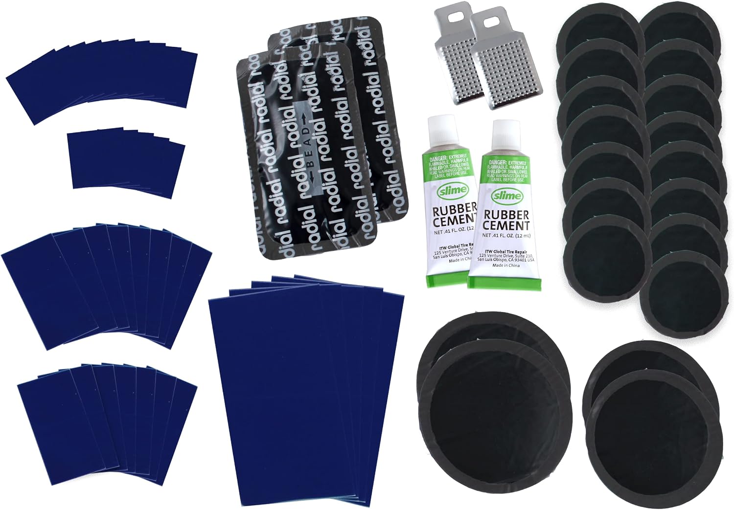 Slime 1022-A Tube Rubber Patch Kit, for Bikes and Other Inflatables, Contains, 5 Patches, Scuffer and Glue