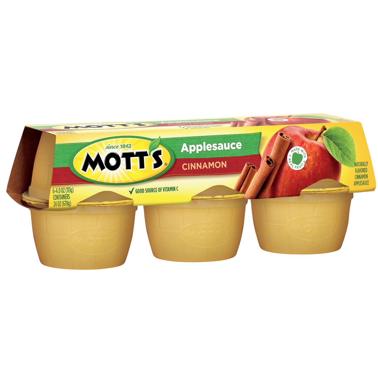Mott's Applesauce, 4 Oz Cups, 36 Count, No Artificial Flavors, Good Source of Vitamin C, Nutritious Option for The Whole Family
