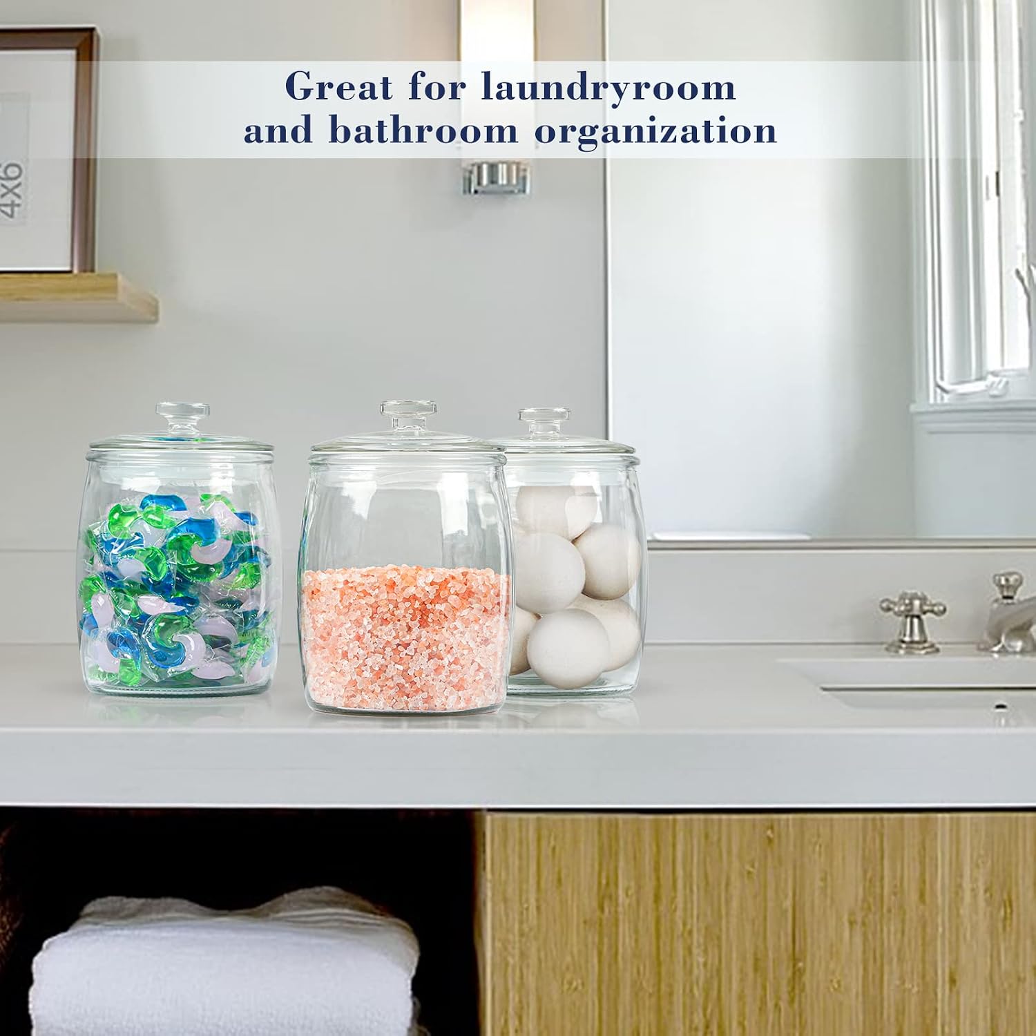 Ritayedet 2 Pack Cookie Jar, Half Gallon Glass Jars with Lids, Candy Jar