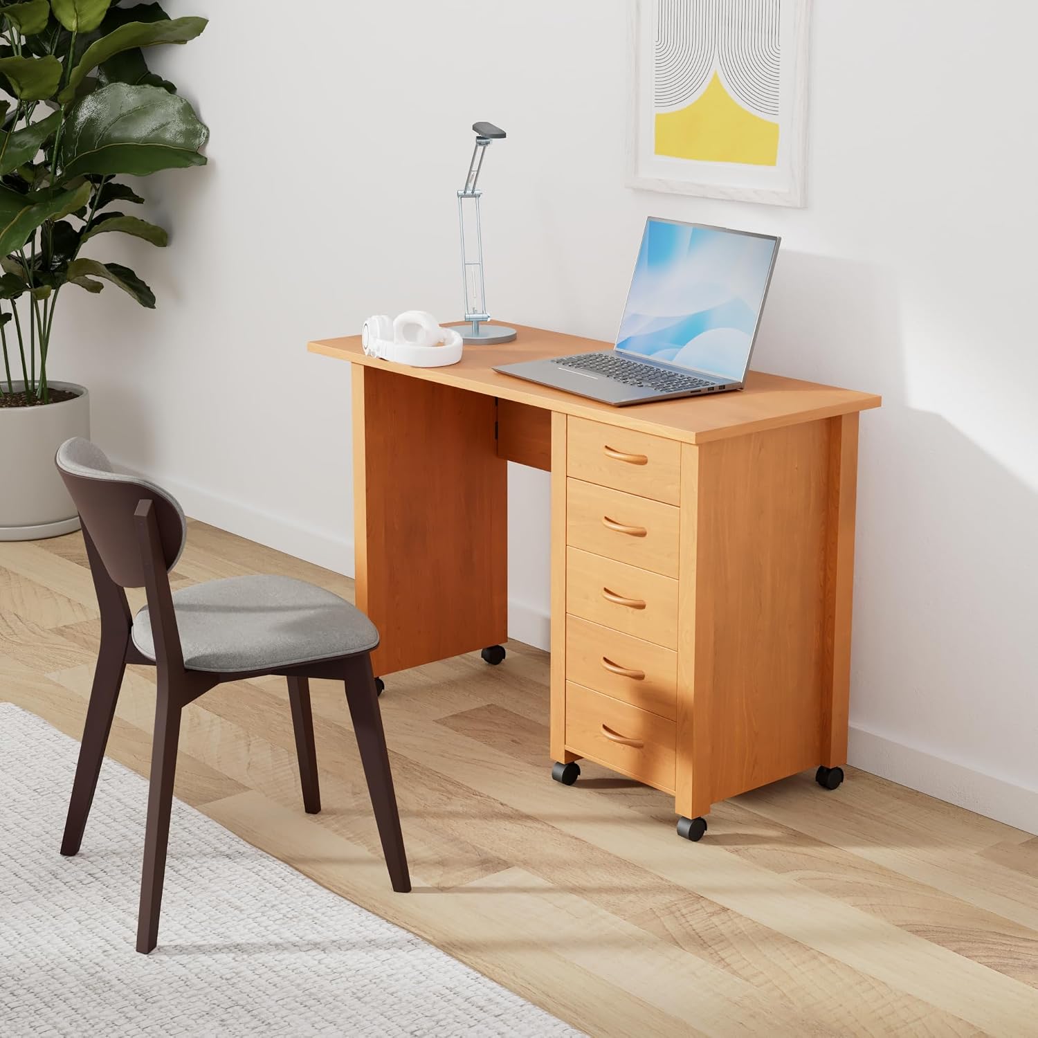Venture Horizon Mobile Desk & Craft Center - Oak