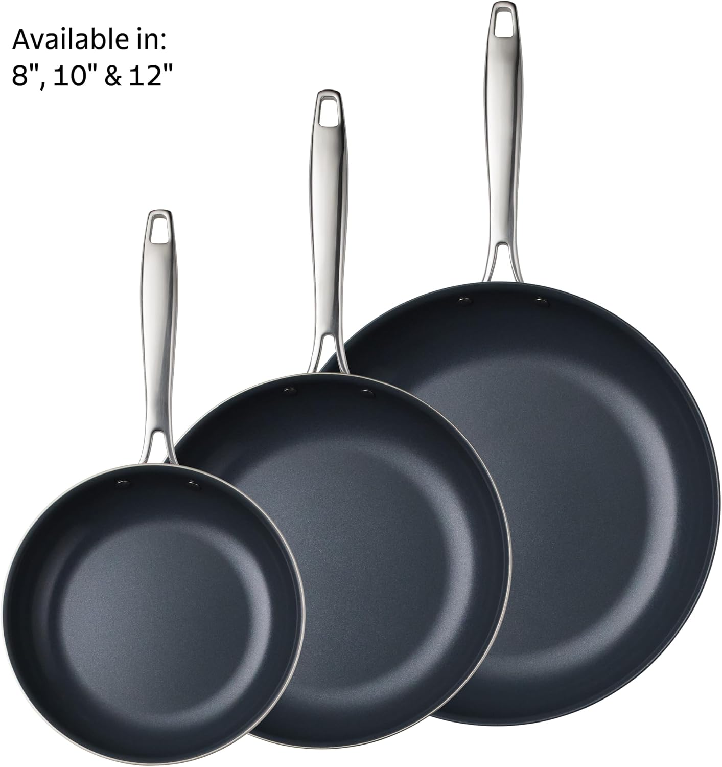 Tramontina Signature Tri-Ply Clad Stainless Steel 12-Inch Large Frying Pan | Induction-Ready Skillet, Dishwasher-Safe, NSF-Certified