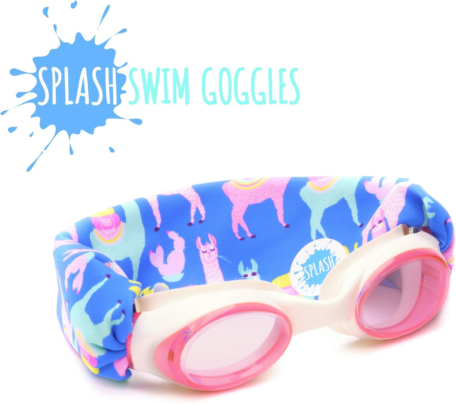 Splash Place SWIM GOGGLES with Fabric Strap - Adult & Kids Swim Goggles - PINKS & PURPLES