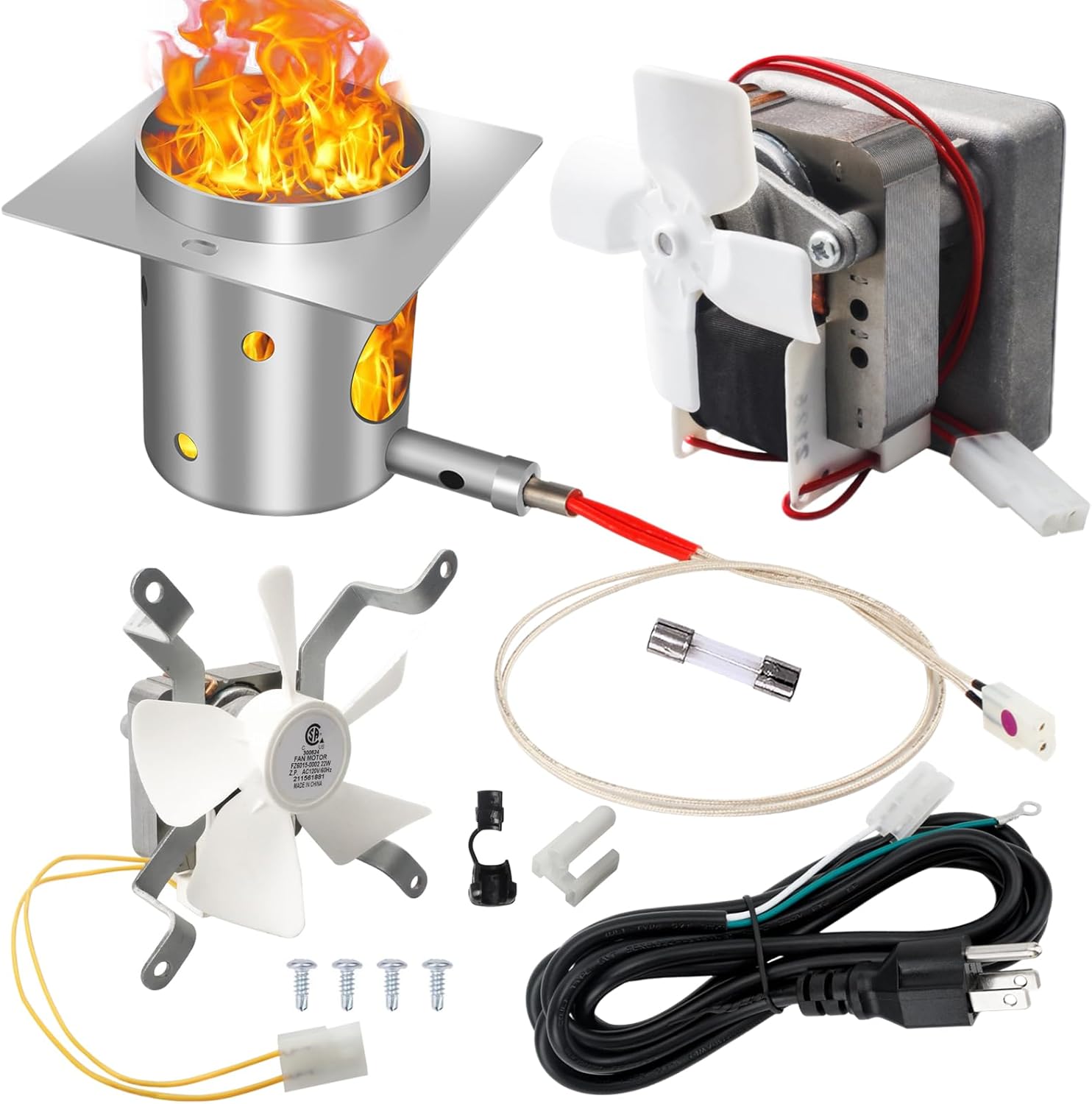 Grill Replacement Parts for Pit Boss 3/5/7 Series Vertical Pellet Smokers | Include Upgrade 2.0RPM Auger Motor, Grill Induction Fan