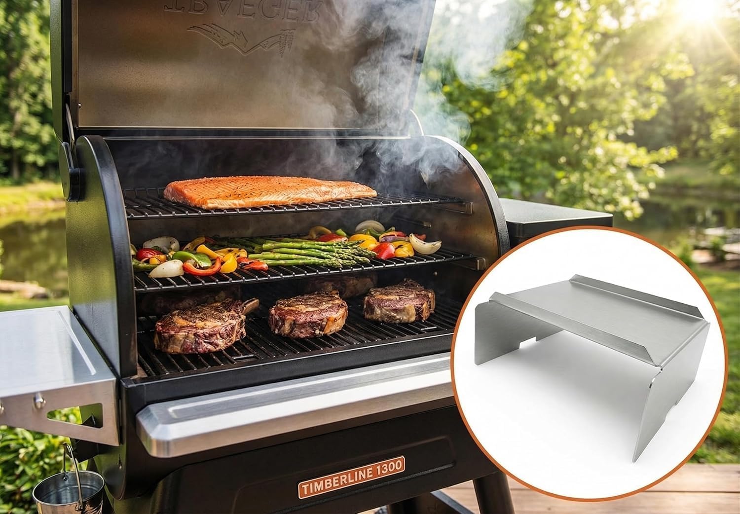Drip Pan Heat Baffle Replacement for Traeger Pellet Smoker Grill, Heat Diffuser BCA012