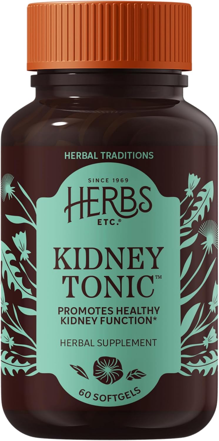 Herbs Etc. Kidney Tonic Softgels - Herbal Supplement for Healthy Kidney Function - Dandelion