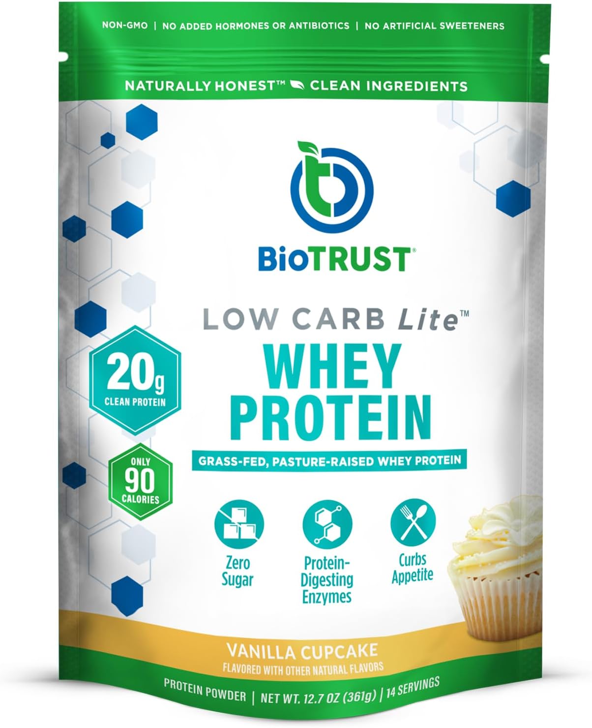 BioTrust Low Carb Lite Protein Powder - Whey Isolate, Vanilla Cupcake