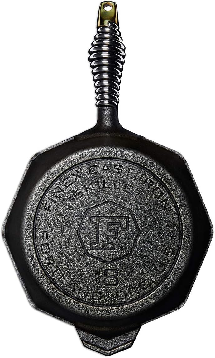 FINEX 12" Cast Iron Skillet with Lid, Versatile Cast Iron Pan, Cooking Pan Enhances Food Taste, Non-Stick Skillet, Modern Heirloom, Pre-Seasoned with Flaxseed Oil