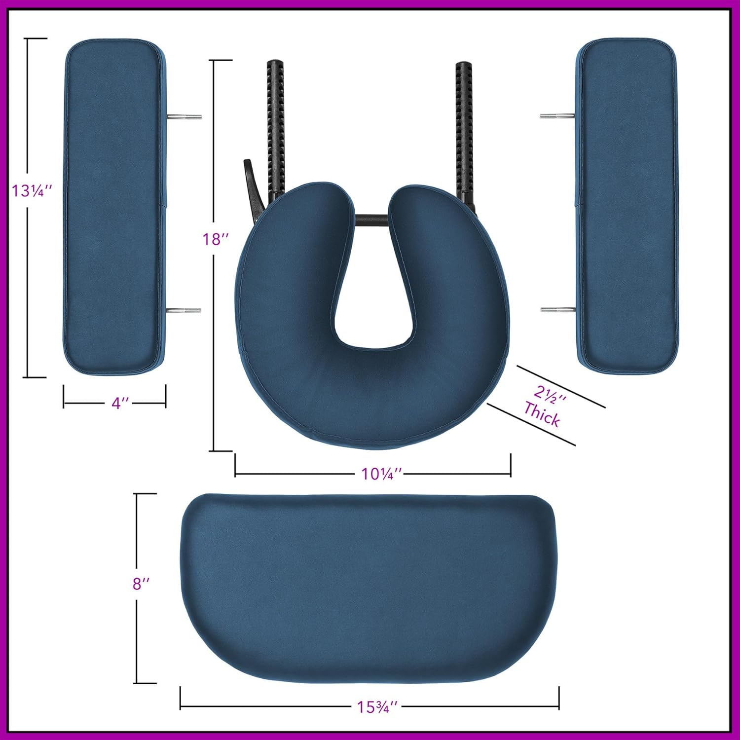 Saloniture Professional Portable Lightweight Tri-Fold Massage Table with Aluminum Legs - Includes Headrest, Face Cradle