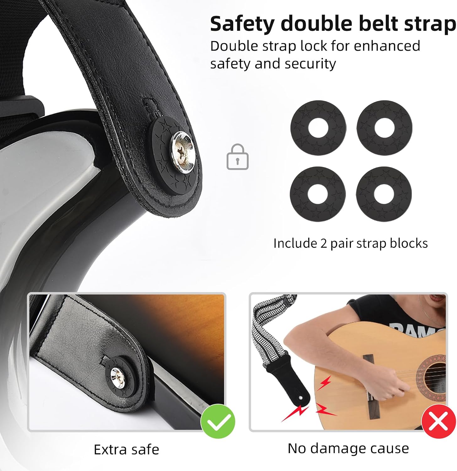 LEKATO Guitar Straps for Electric Guitar Bass