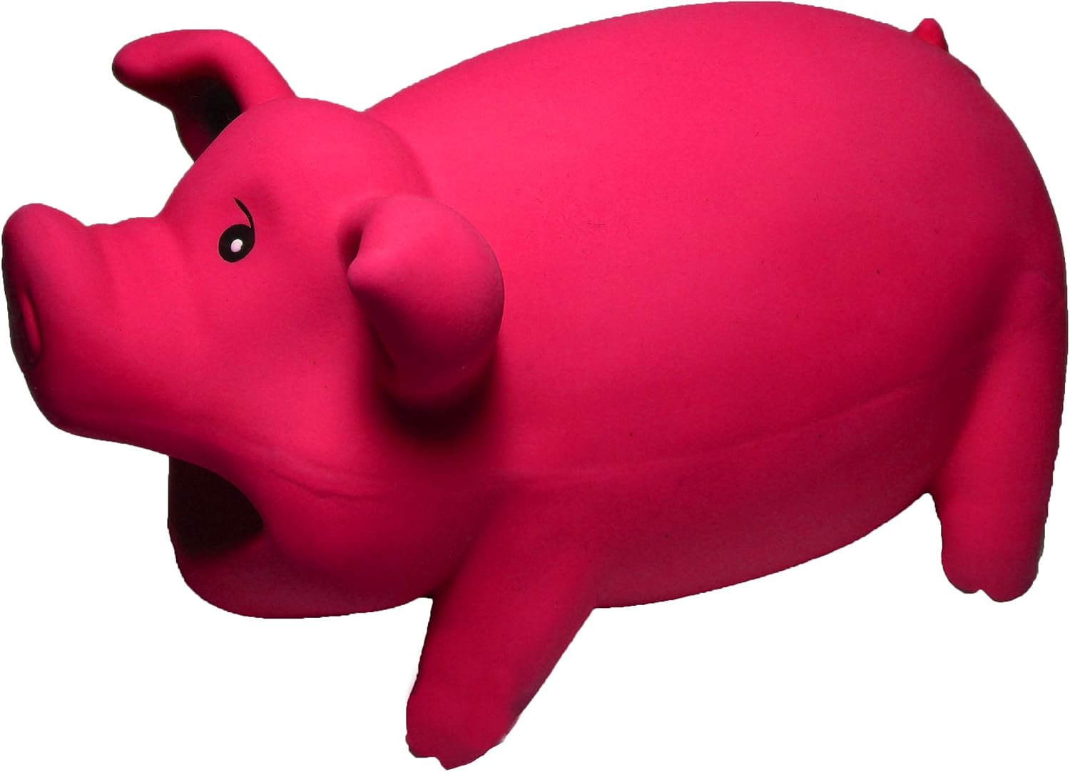 Latex Dog Squeaky Chew Toys, Oink Oink Pink Pig Red 6.89" Stuffed with Cotton