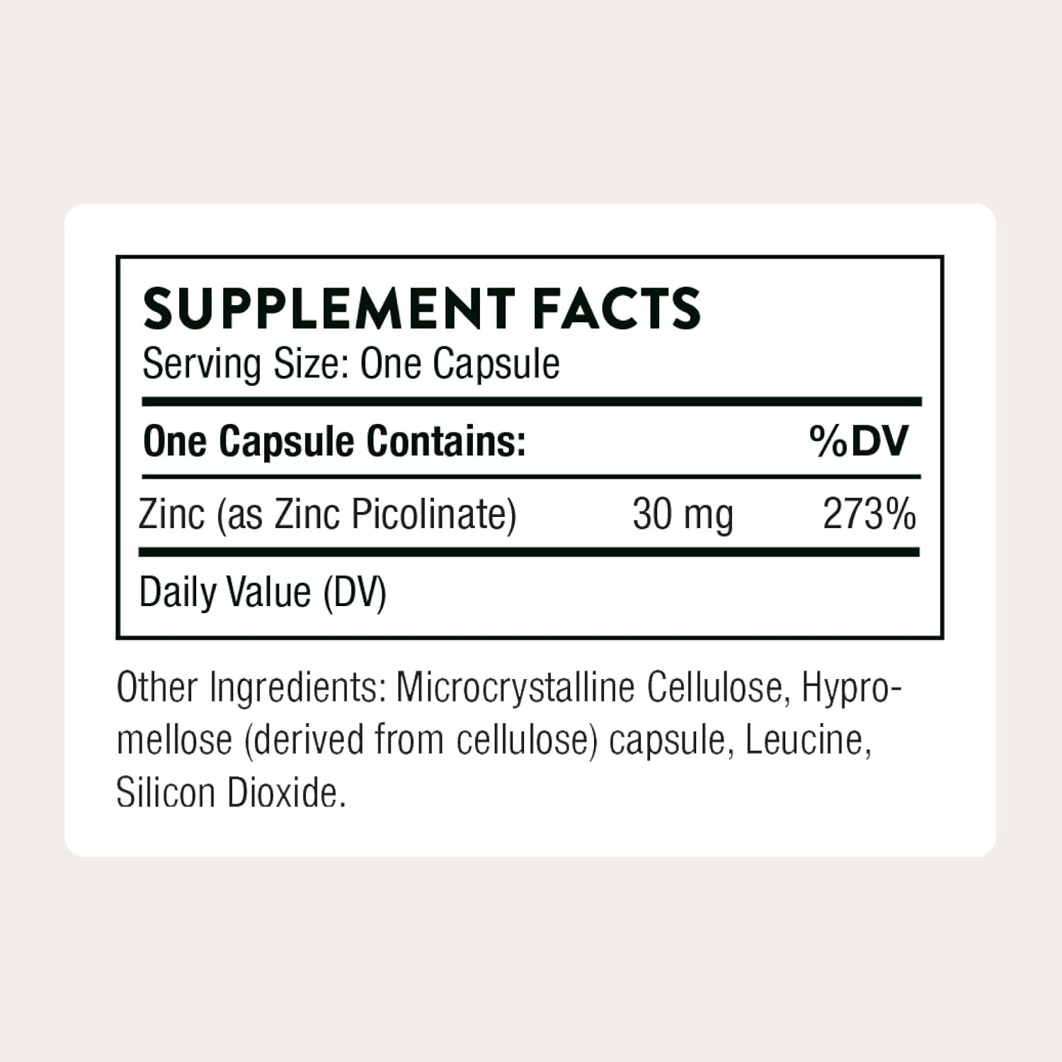 THORNE Zinc Picolinate 30 mg, Highly Absorbable Zinc, 60 Capsules | Supports Immune System, Eye, Skin, Nerve & Reproductive Health*, Trace Mineral Supplement, NSF Contents Certified