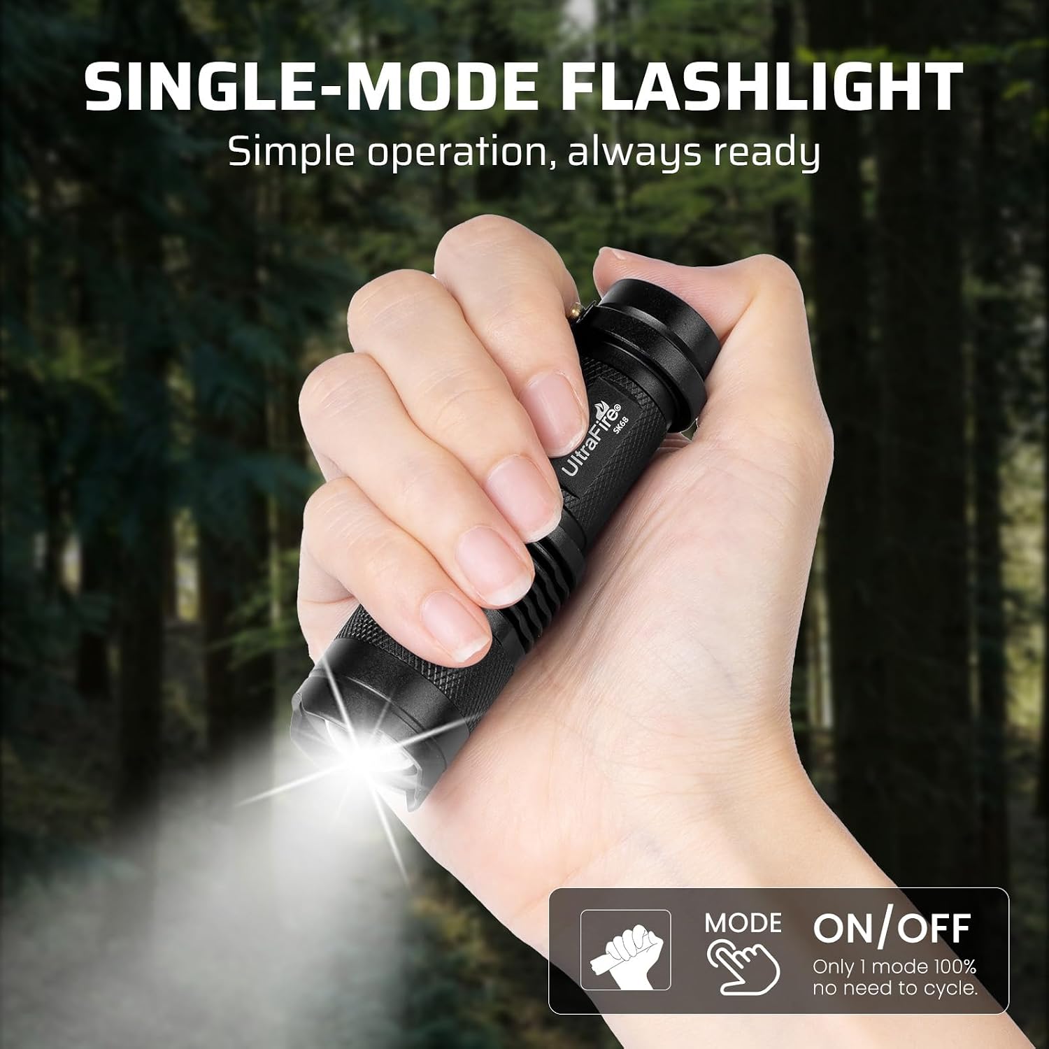 ULTRAFIRE 300 Lumens Single Mod Mini AA LED Flashlights 3 Pack