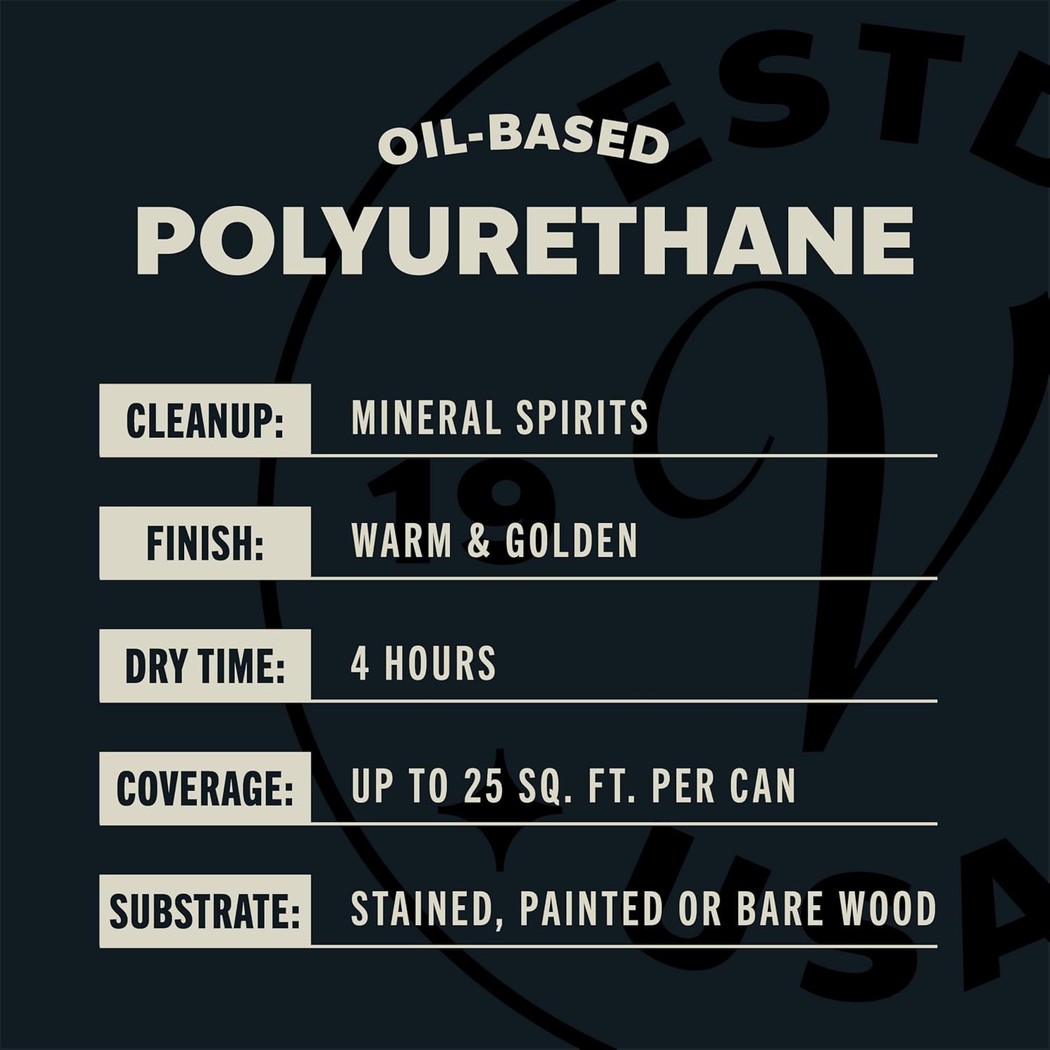 Rust-Oleum 9141H Oil Polyurethane, Quart, Satin Finish