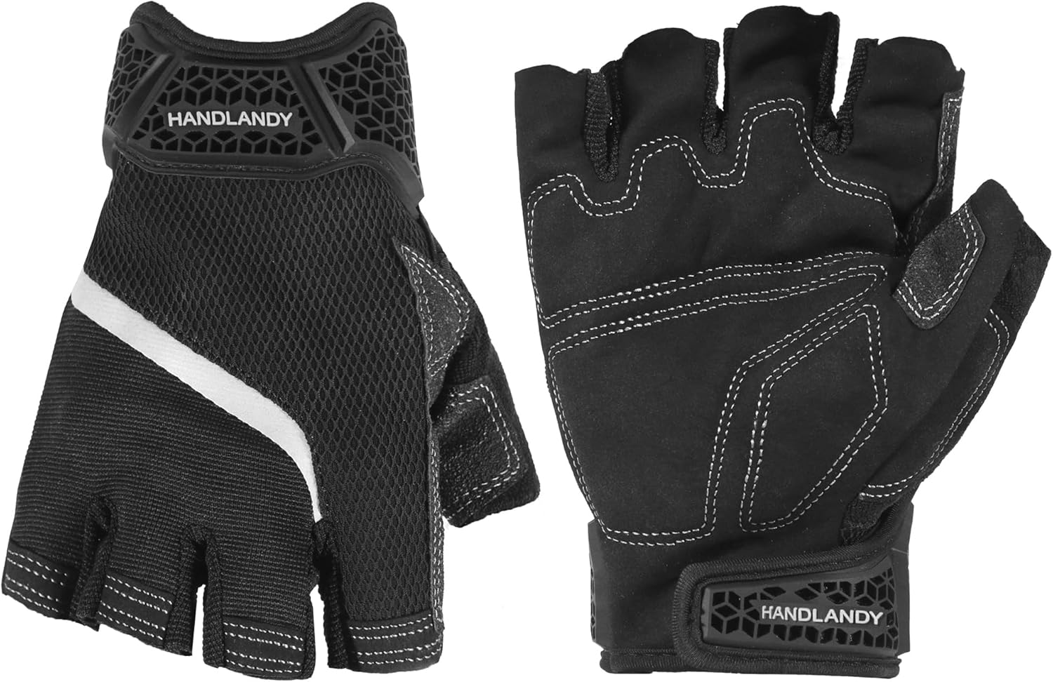 HANDLANDY Framer Work Gloves Open-Finger Carpenters Gloves, Fingerless Gaming Gloves for Tactical Shooting, Airsoft, Hunting, Police Work and Hiking L