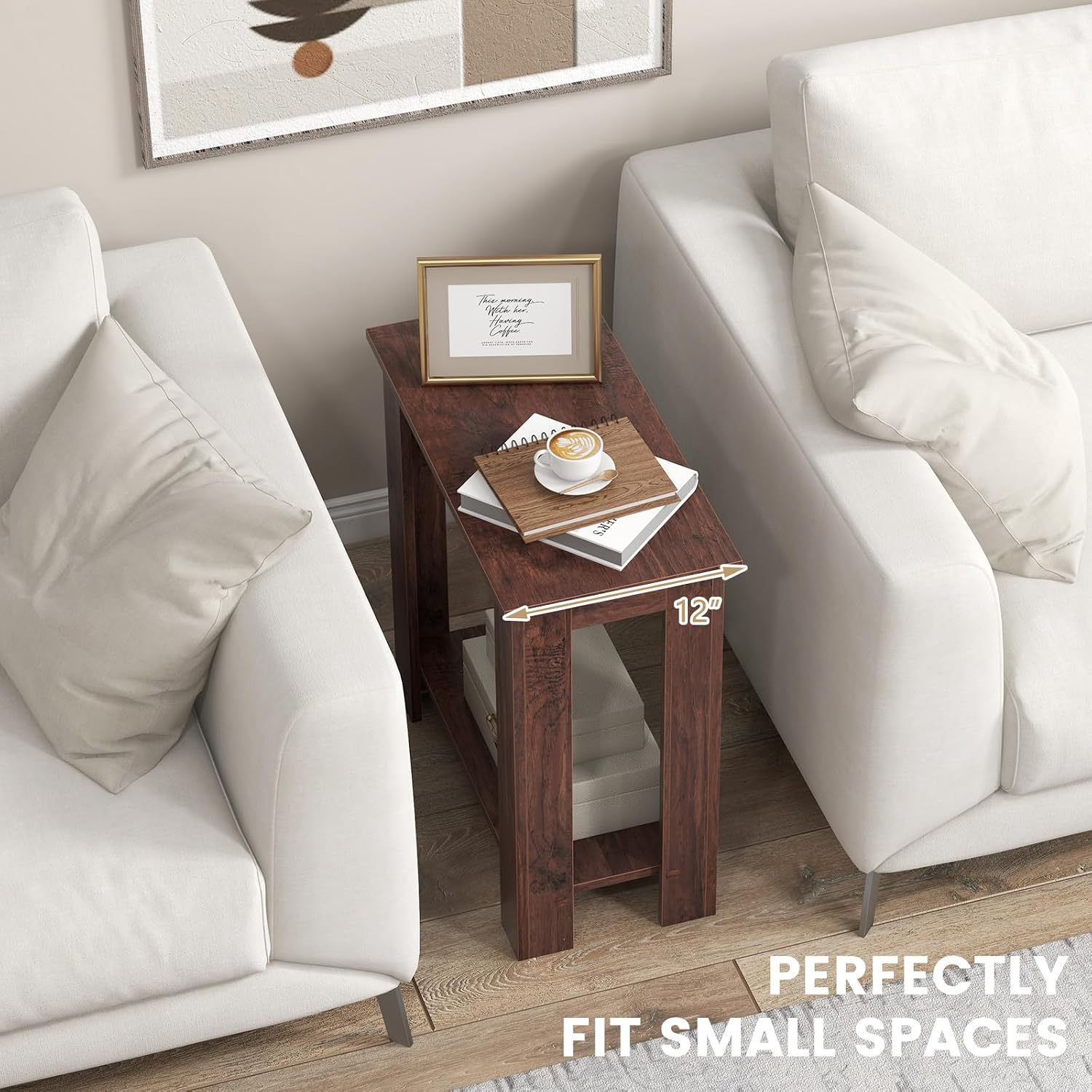 Casart End Table Coffee Sofa Wooden End Shelf Living Room Bedroom Chair Side Table Furniture Espresso