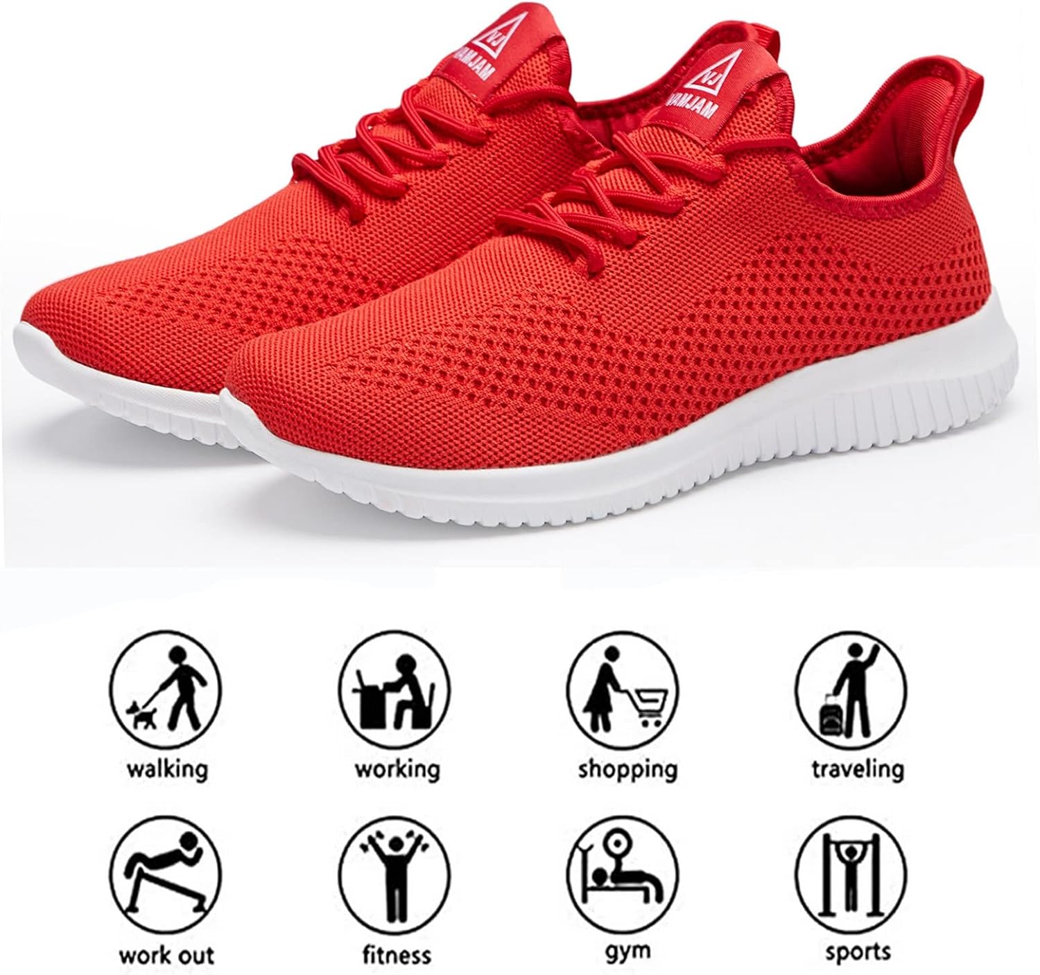 VAMJAM Men's Running Shoes Ultra Lightweight Breathable Walking Shoes Non Slip Athletic Fashion Sneakers Mesh Workout Casual Sports Shoes