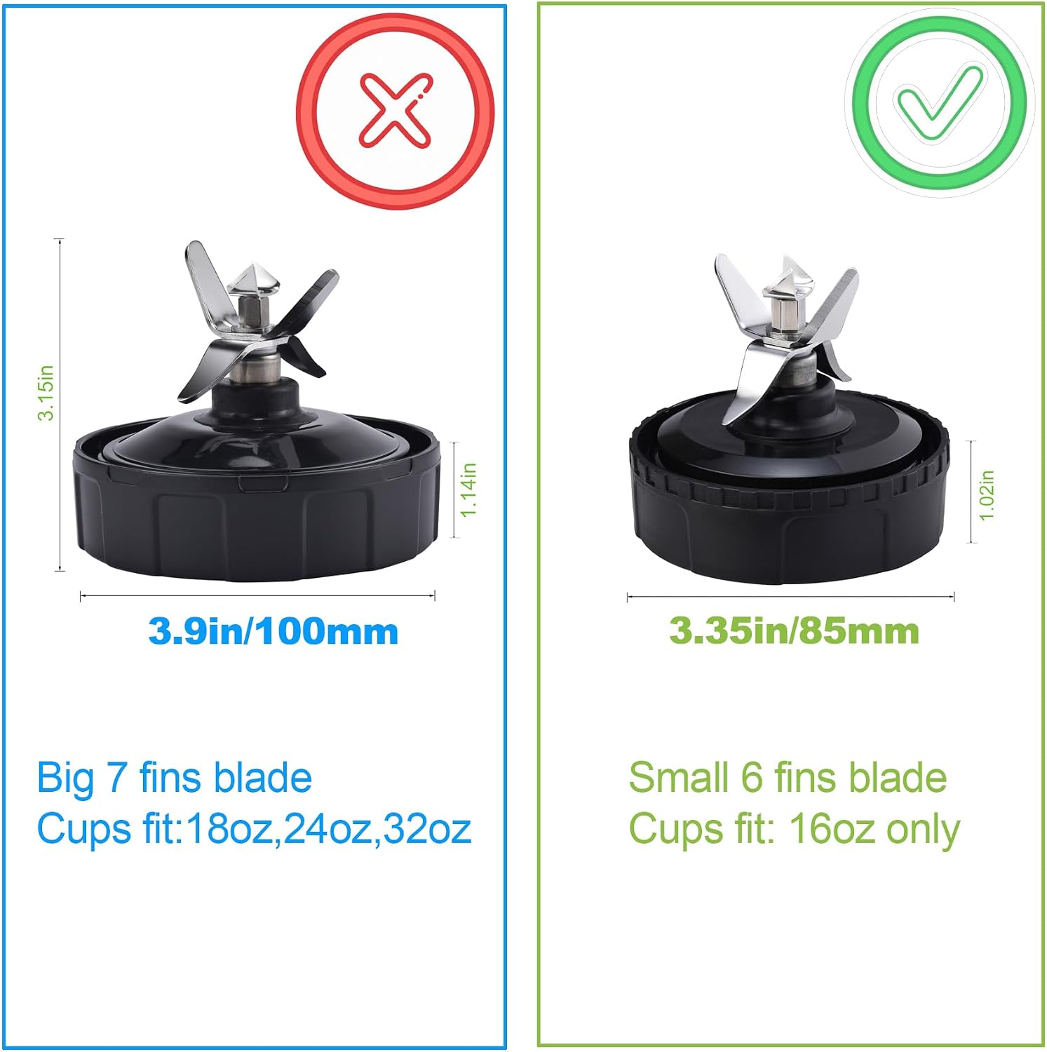 Blender Cups Fit for Ninja, Replacement Parts 16OZ Cups with Lids