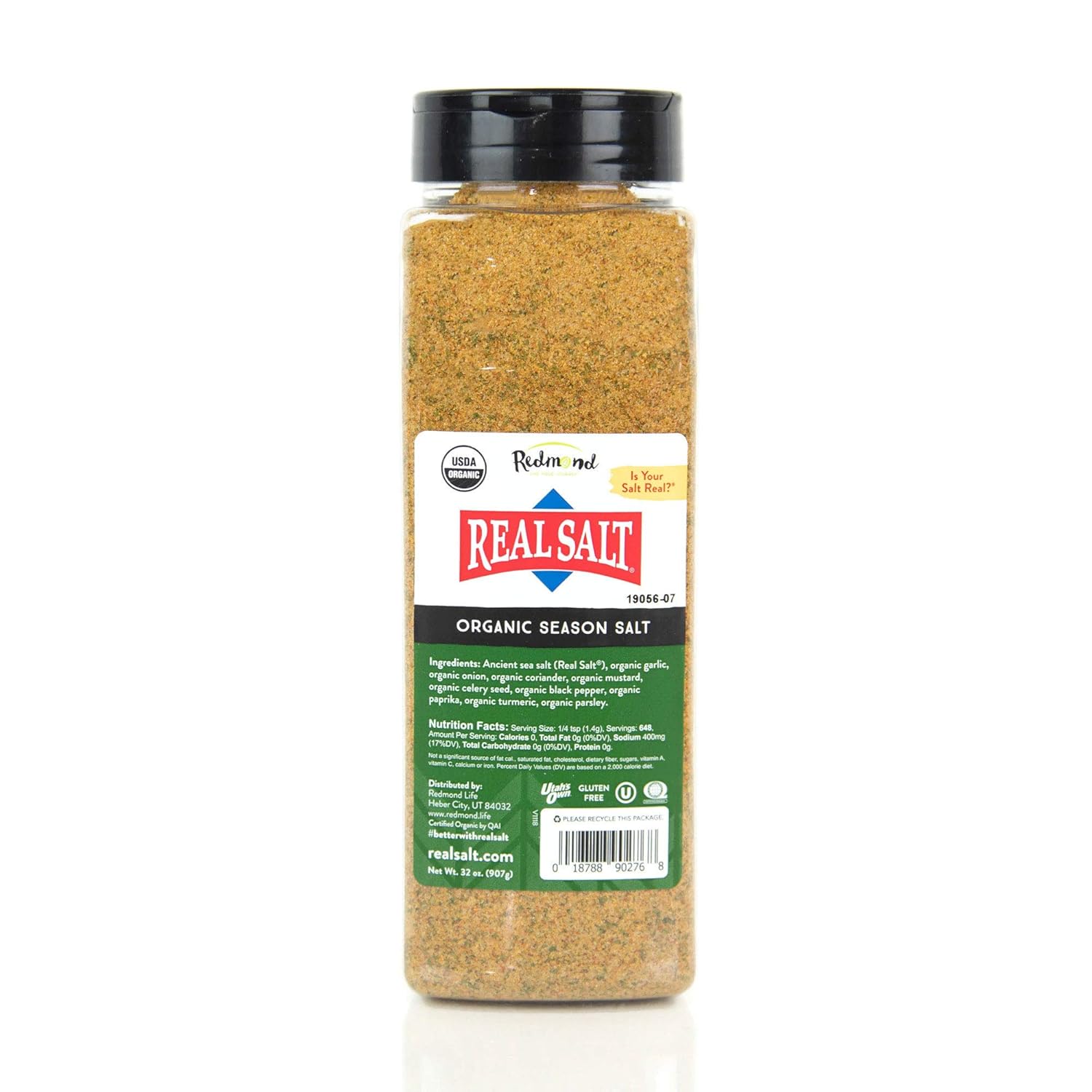 Redmond - Real Salt Seasoning, Natural Unrefined Gluten Free 8.25 Ounce